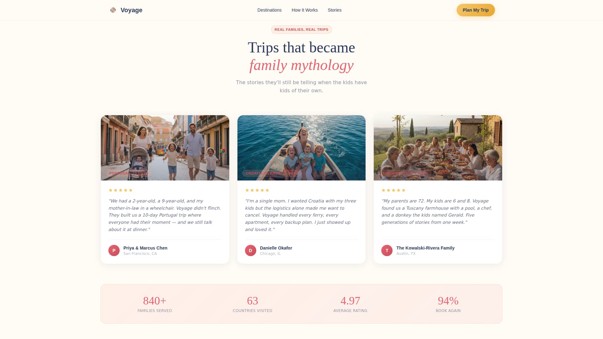 Complete Family Travel & Experience Appointment Booking Website Template