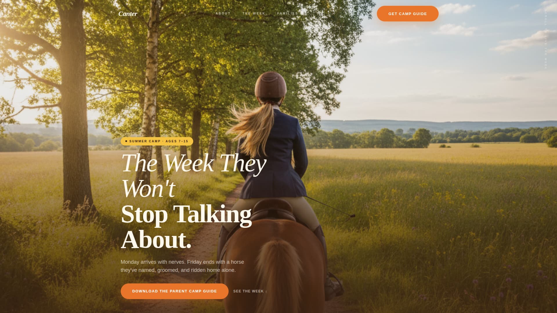 Summer Camp & Outdoor Program Portfolio & Case Study Website Template