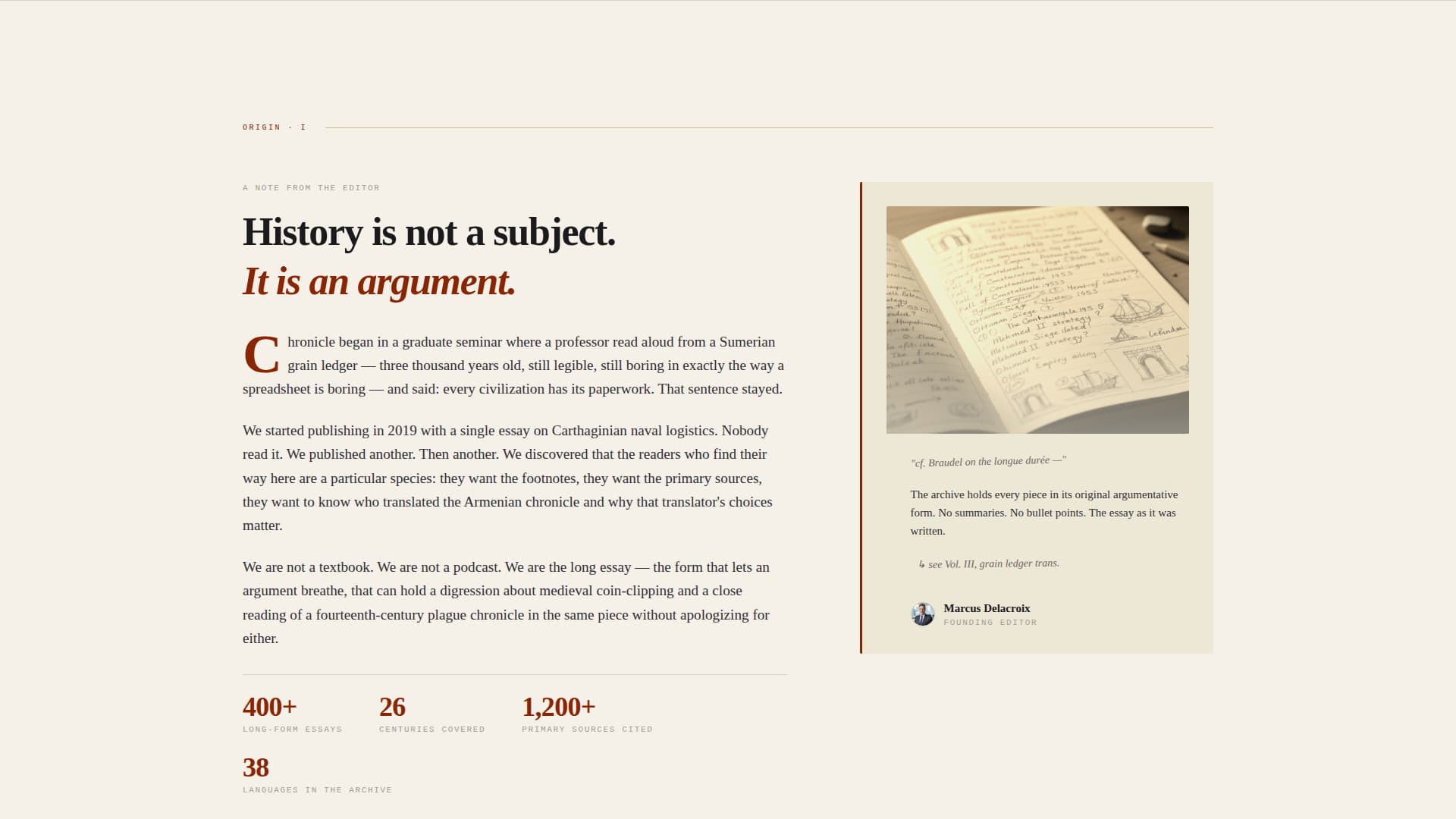 History & Culture Blog Portfolio Website Template