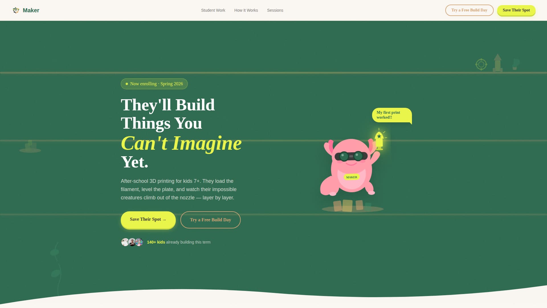 Kids 3D Printing & Maker Professional Website Template
