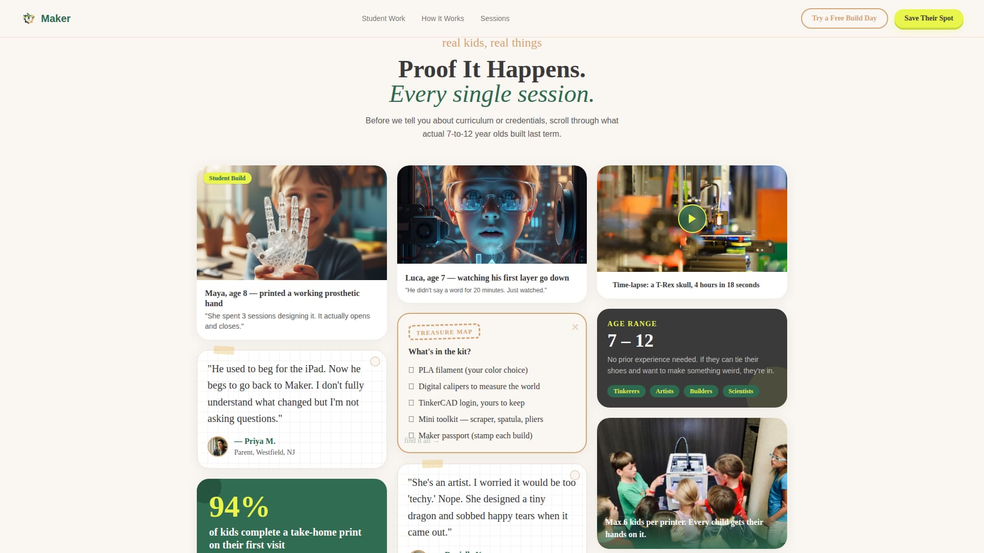 Kids 3D Printing & Maker Professional Website Template