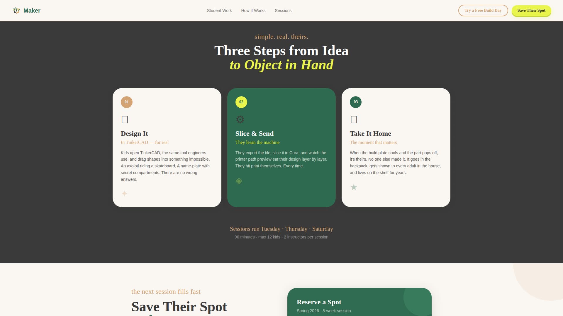 Kids 3D Printing & Maker Professional Website Template