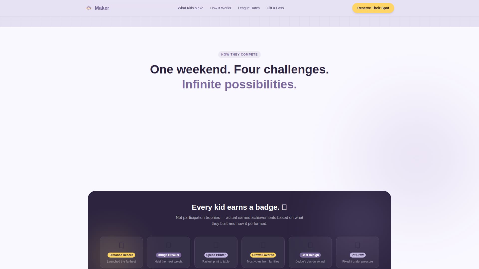 Kids 3D Printing & Maker Booking Website Template