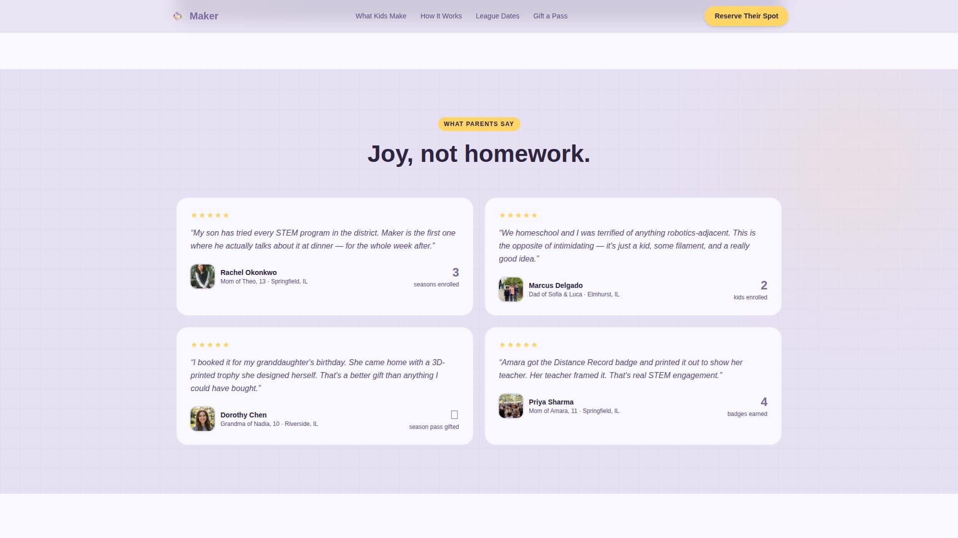 Kids 3D Printing & Maker Booking Website Template