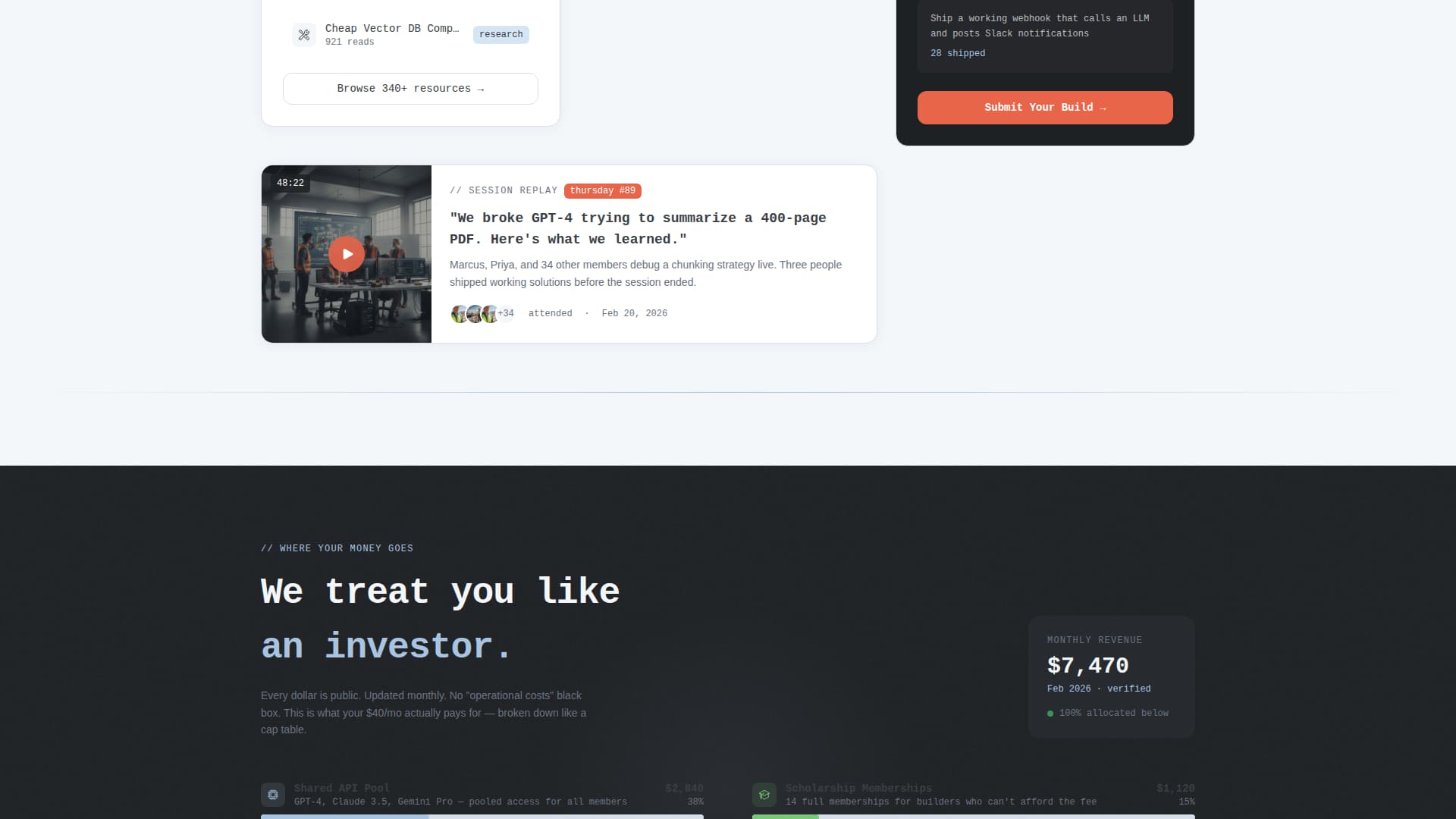 Buildspace - Transparent AI Builders Landing Page Template