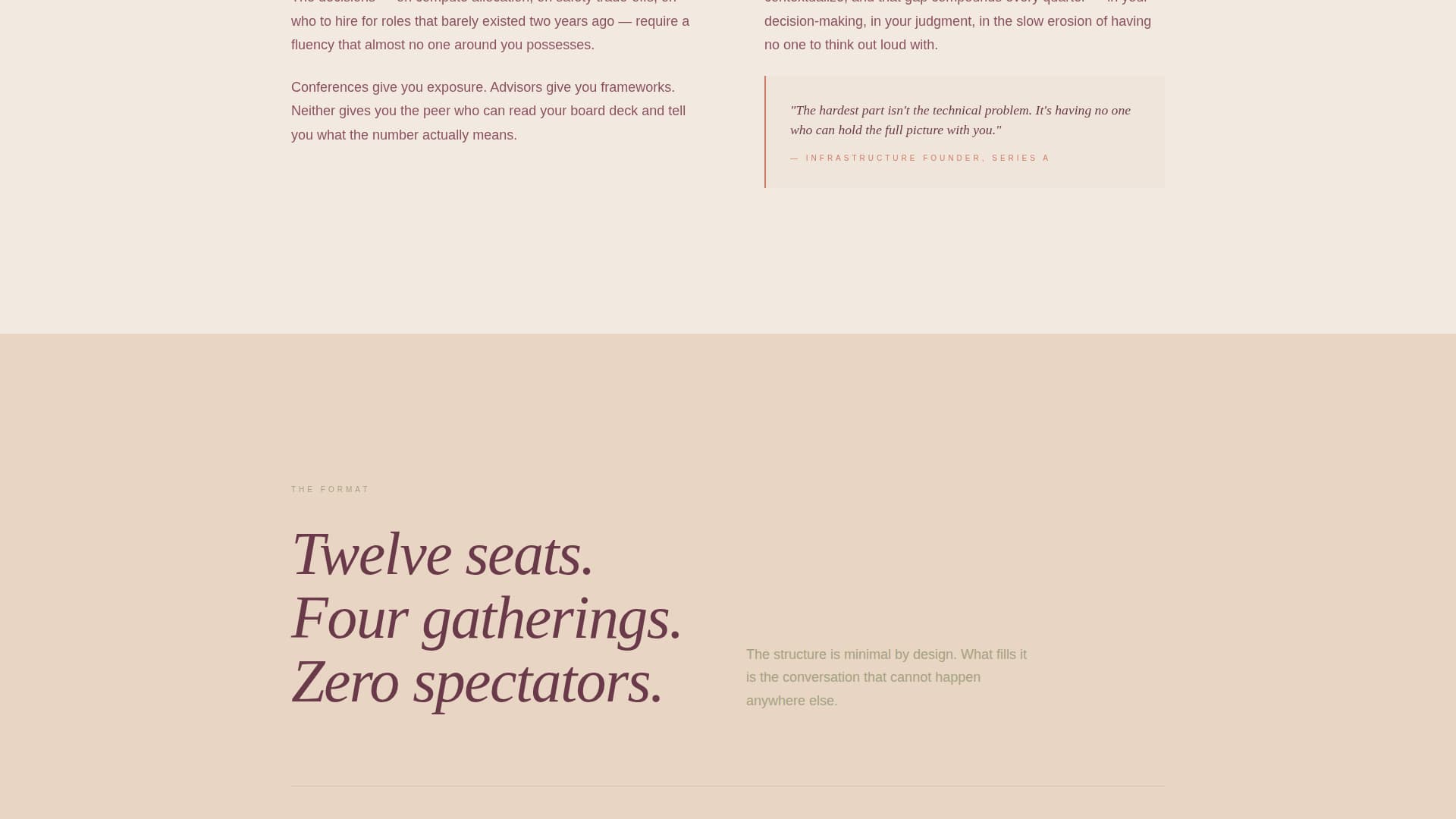 Convene - Elite AI Founders Landing Page Template
