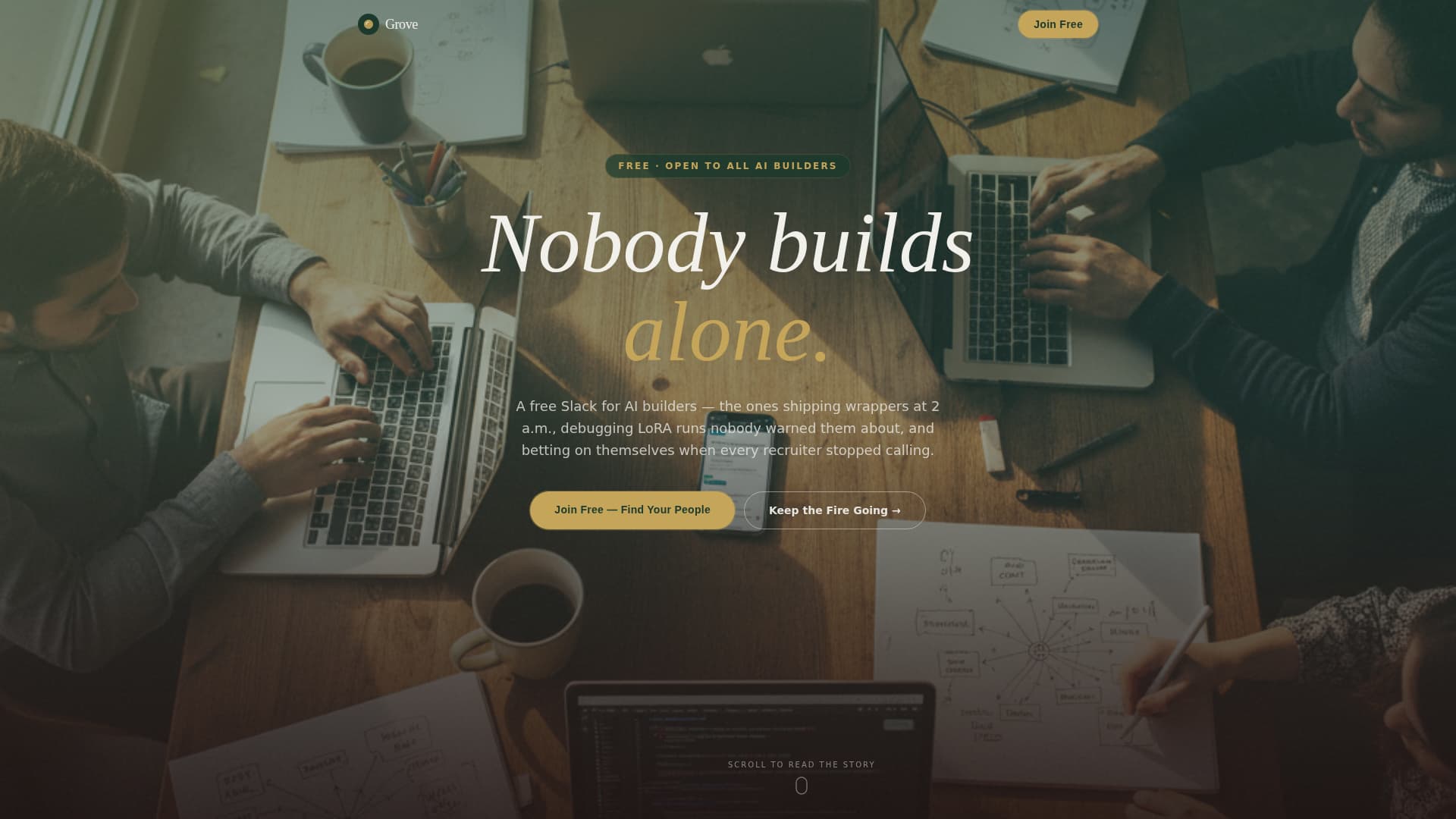 Grove - Inspiring AI Builders Landing Page Template