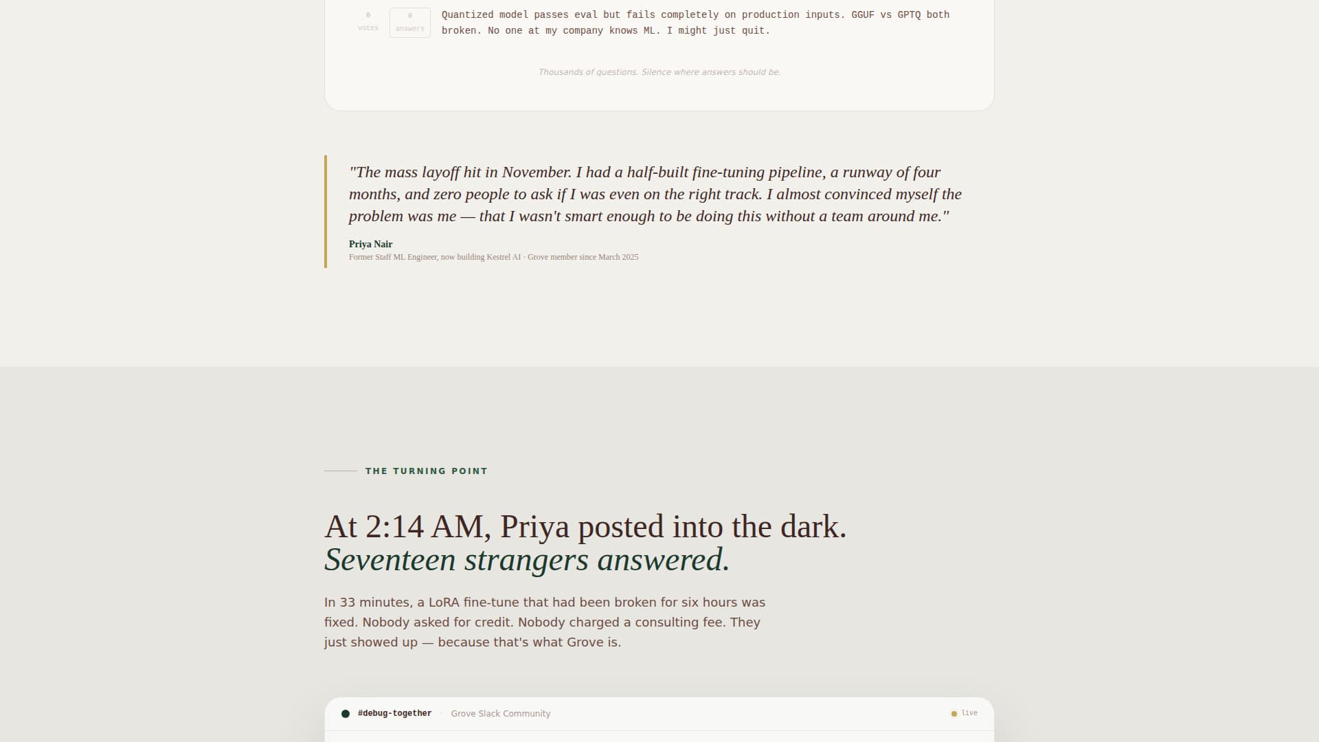Grove - Inspiring AI Builders Landing Page Template