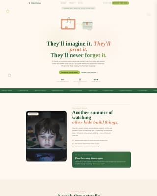 Kids 3D Printing & Maker Booking Website Template