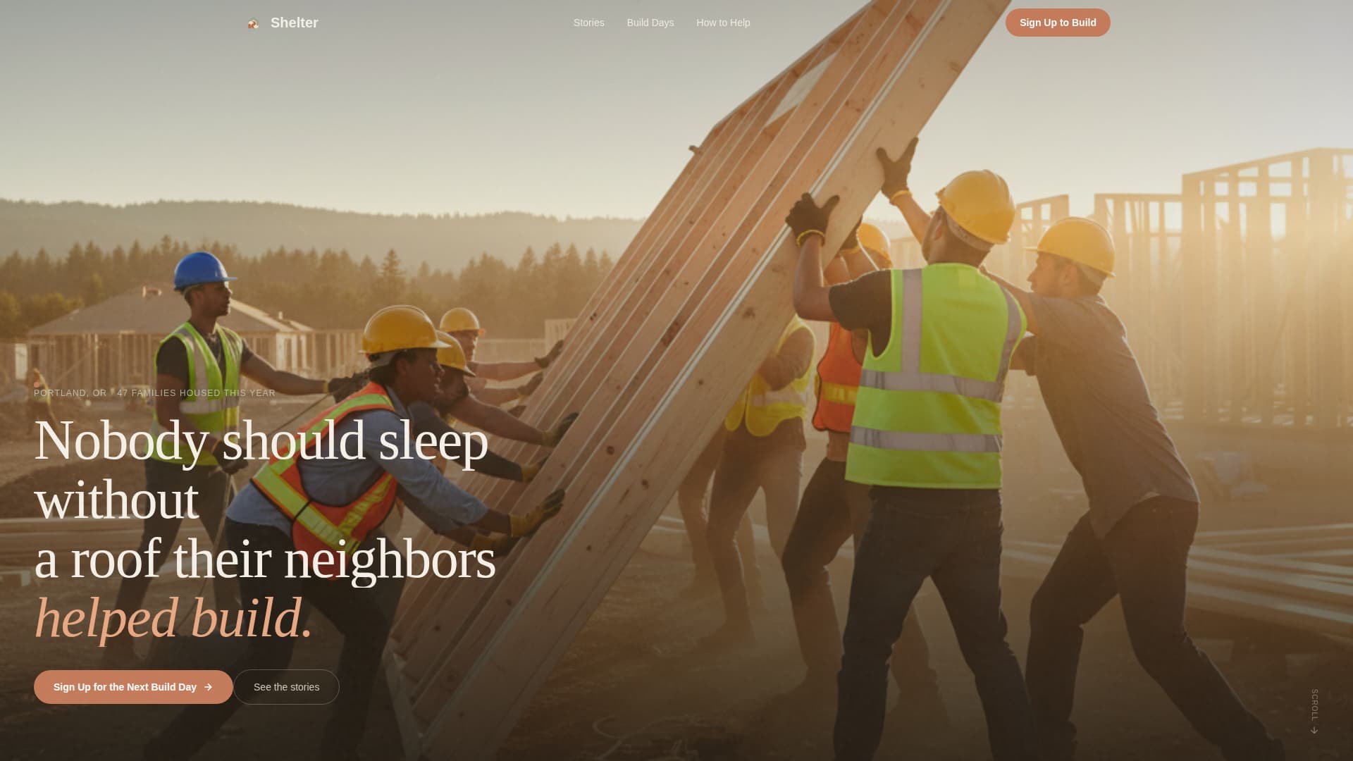 Shelter - Heartfelt Housing Landing Page Template