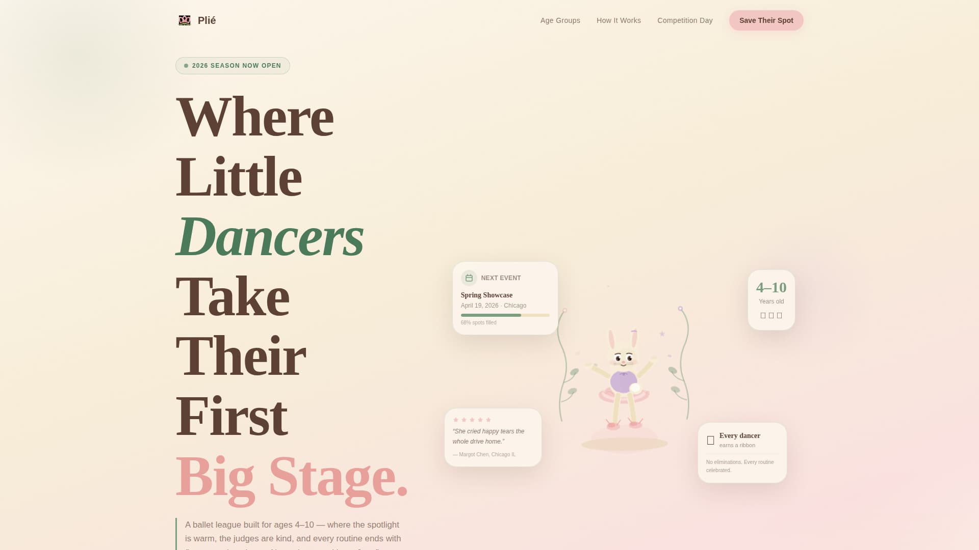 Kids Ballet Booking Website Template