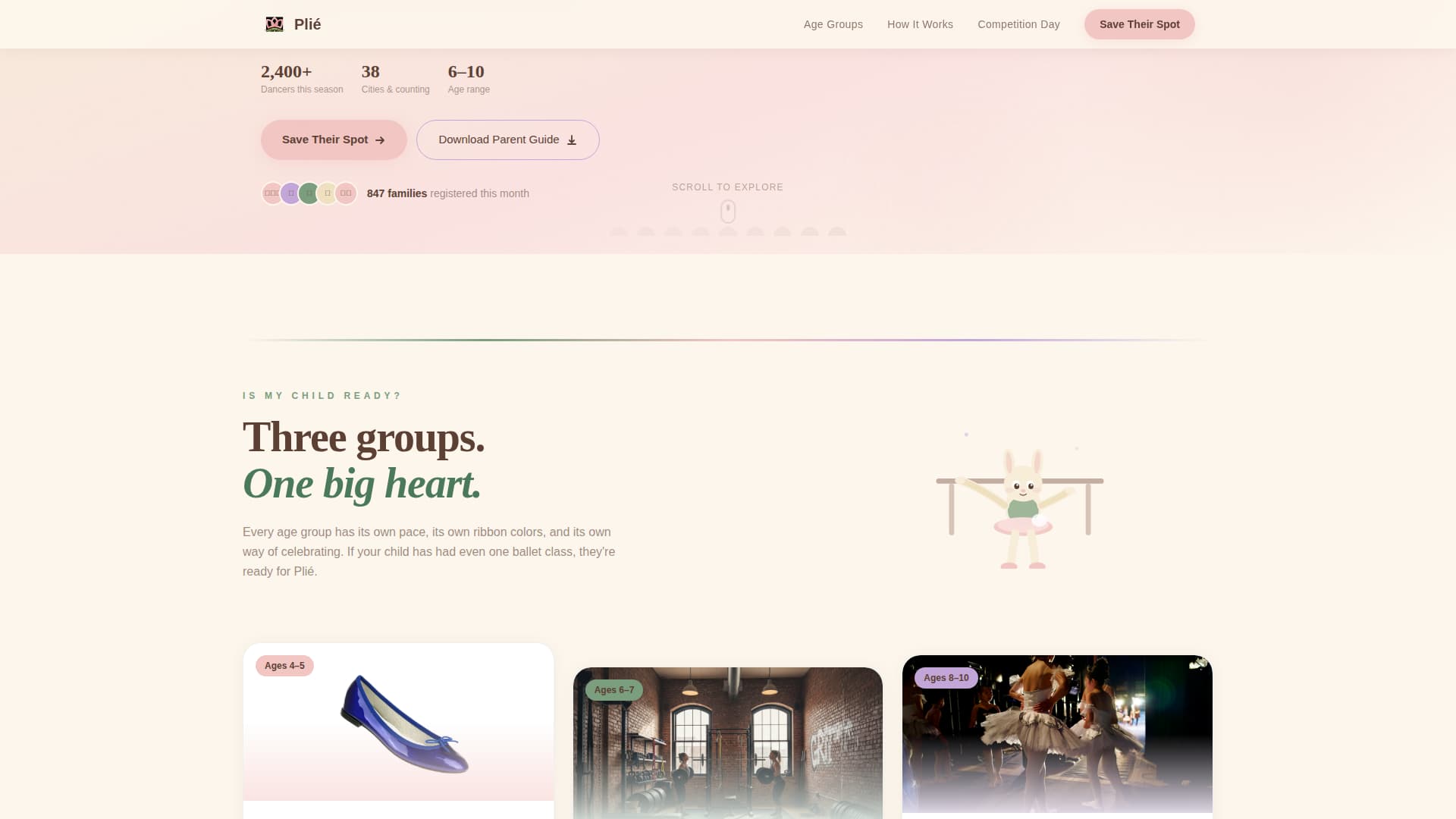 Kids Ballet Booking Website Template