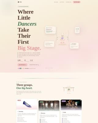Kids Ballet Booking Website Template