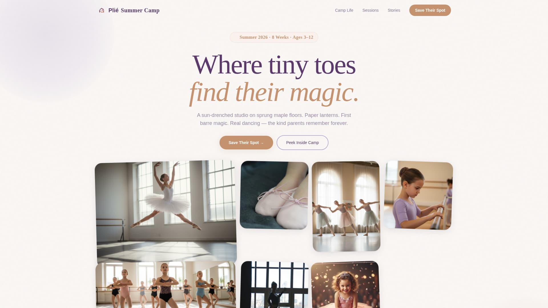 Kids Ballet Specialist Booking Website Template