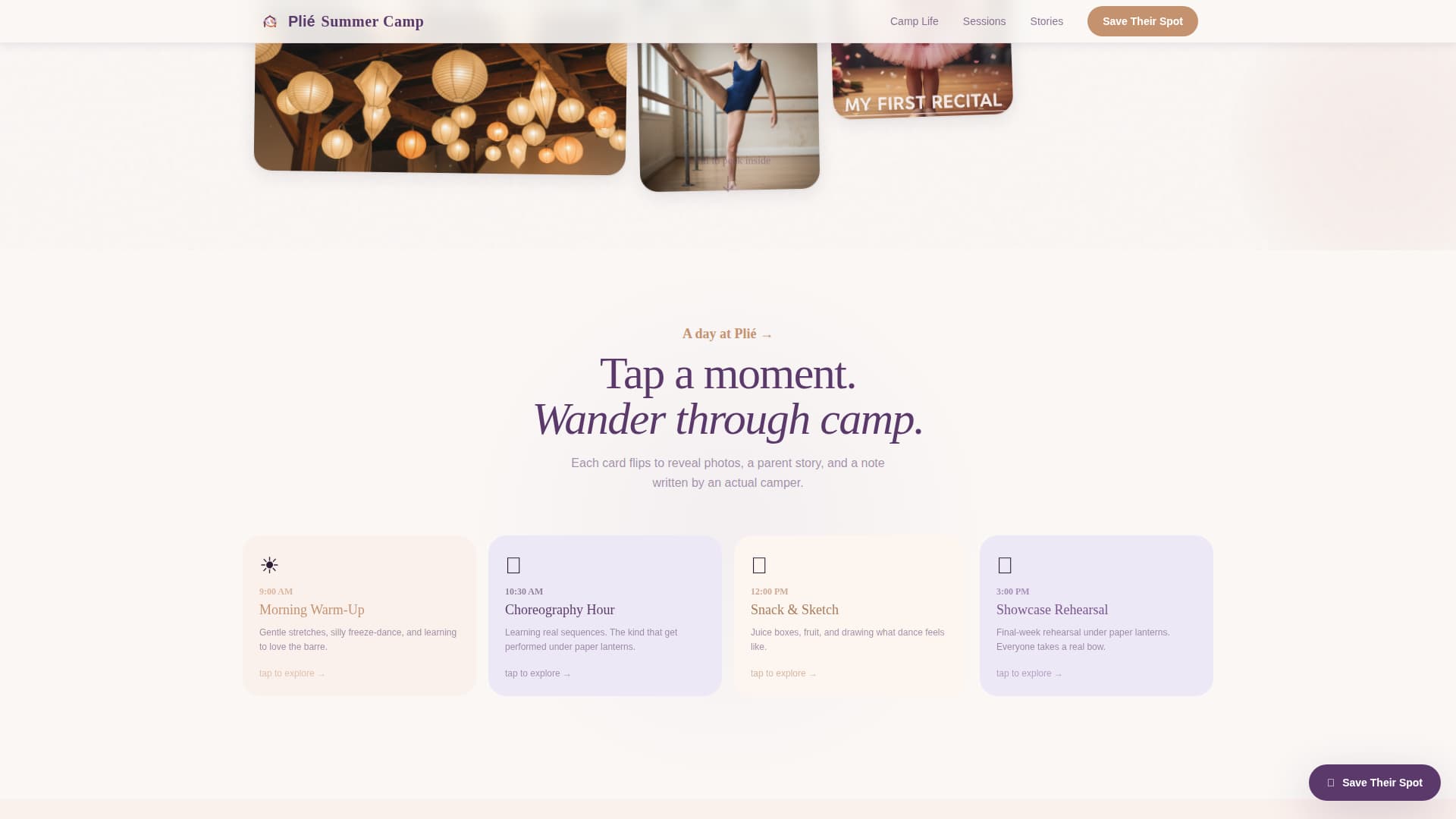 Kids Ballet Specialist Booking Website Template