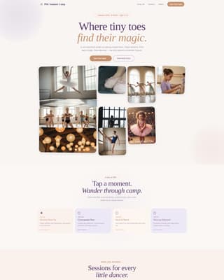 Kids Ballet Specialist Booking Website Template