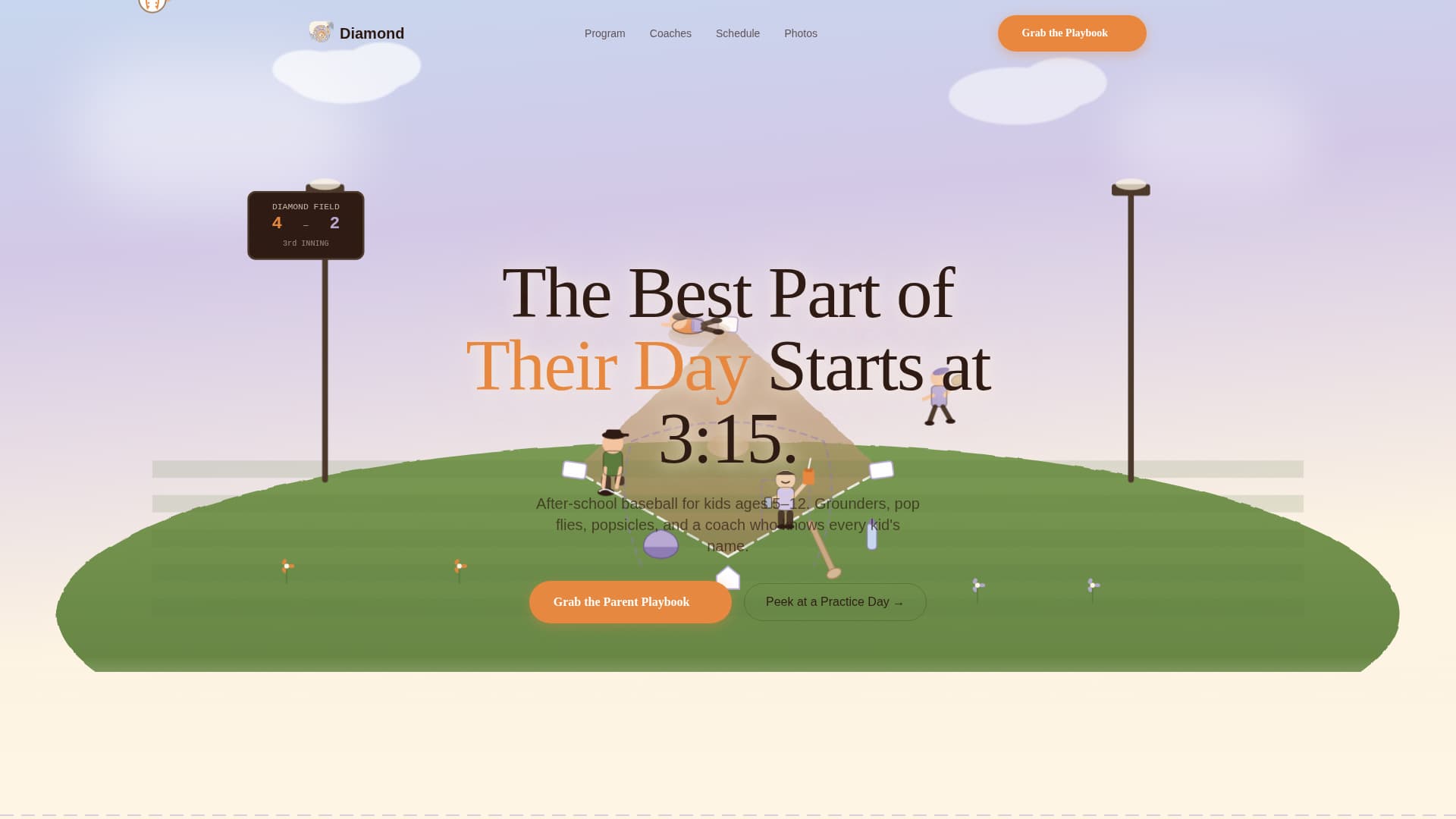 Kids Baseball Professional Website Template