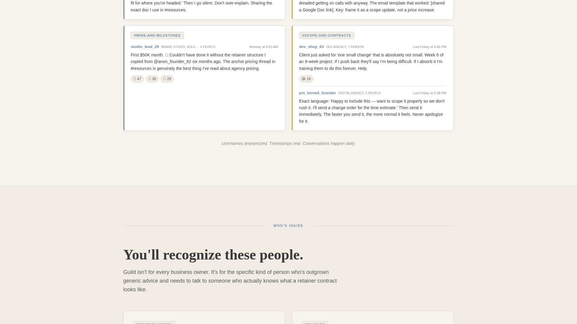 Guild - Authentic Agency Owners Landing Page Template
