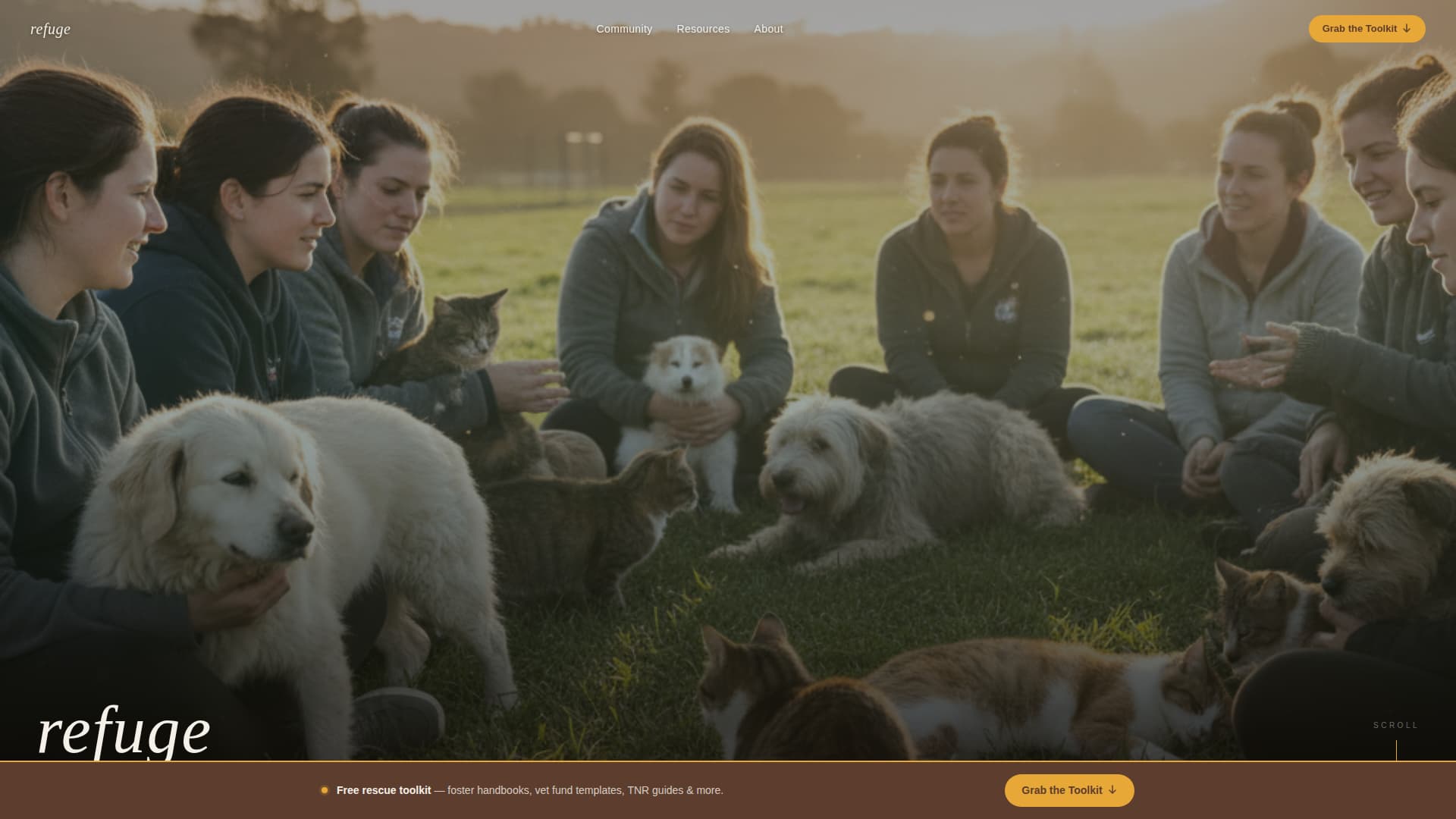 Refuge - Heartfelt Animal Rights Landing Page Template