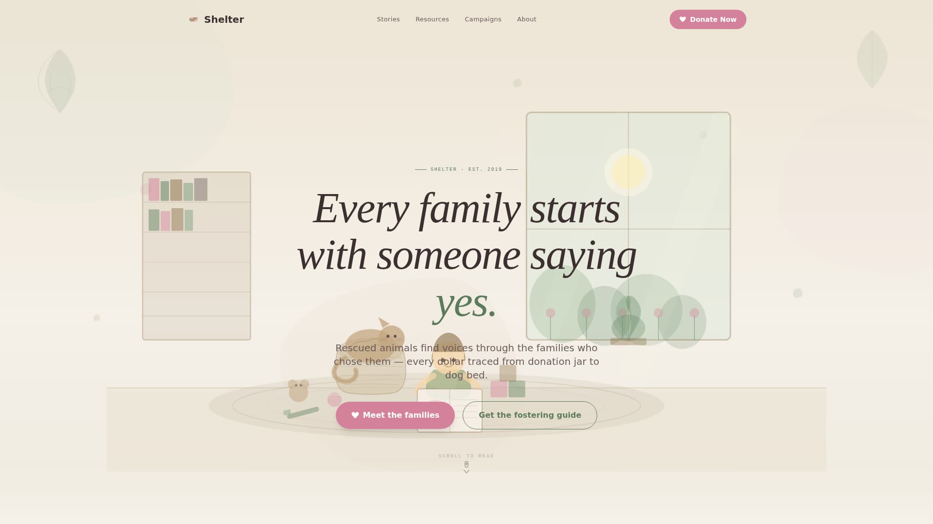 Shelter - Heartfelt Nonprofit Landing Page Template