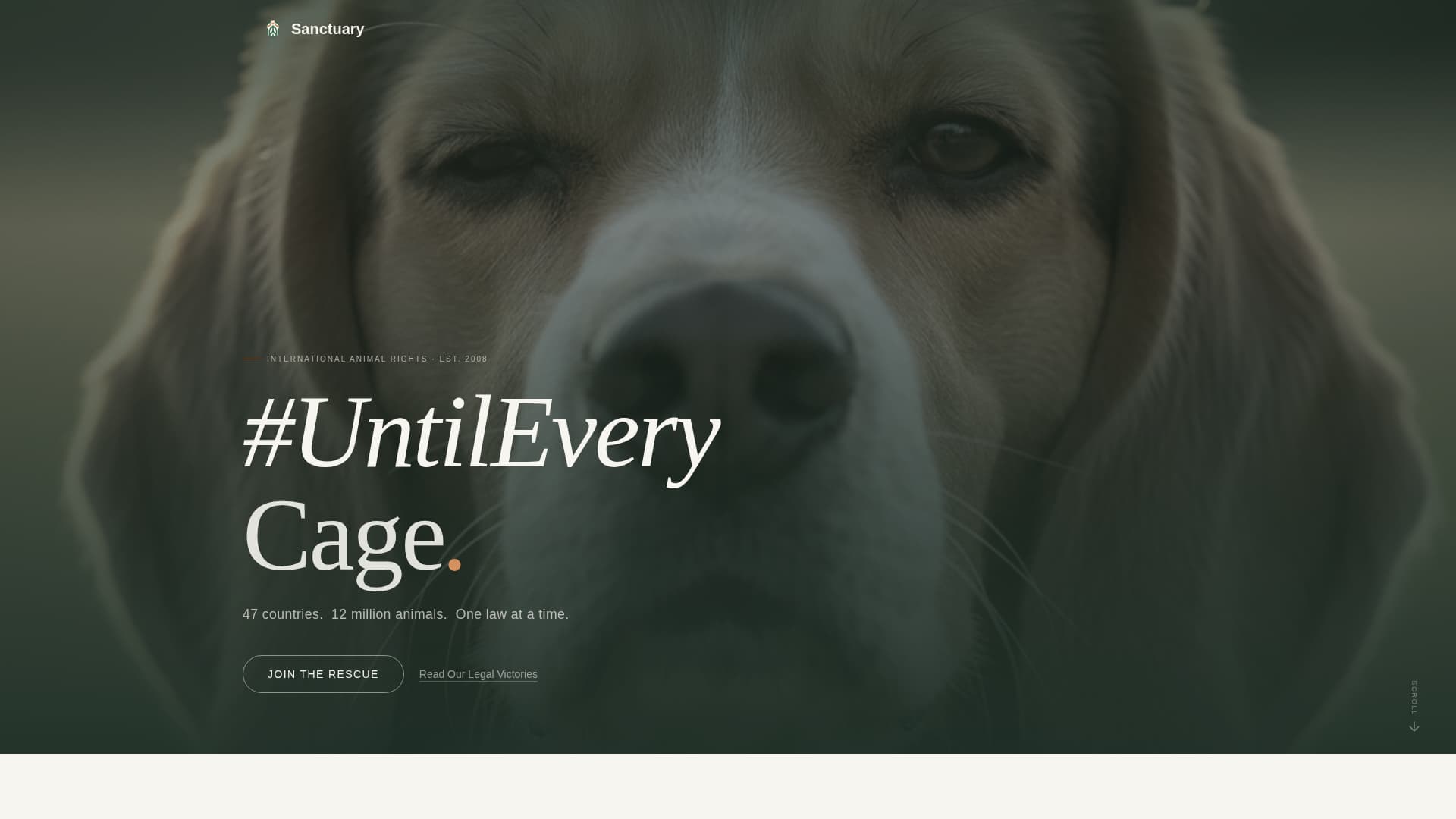 Sanctuary - Compassionate Animal Rights Landing Page Template