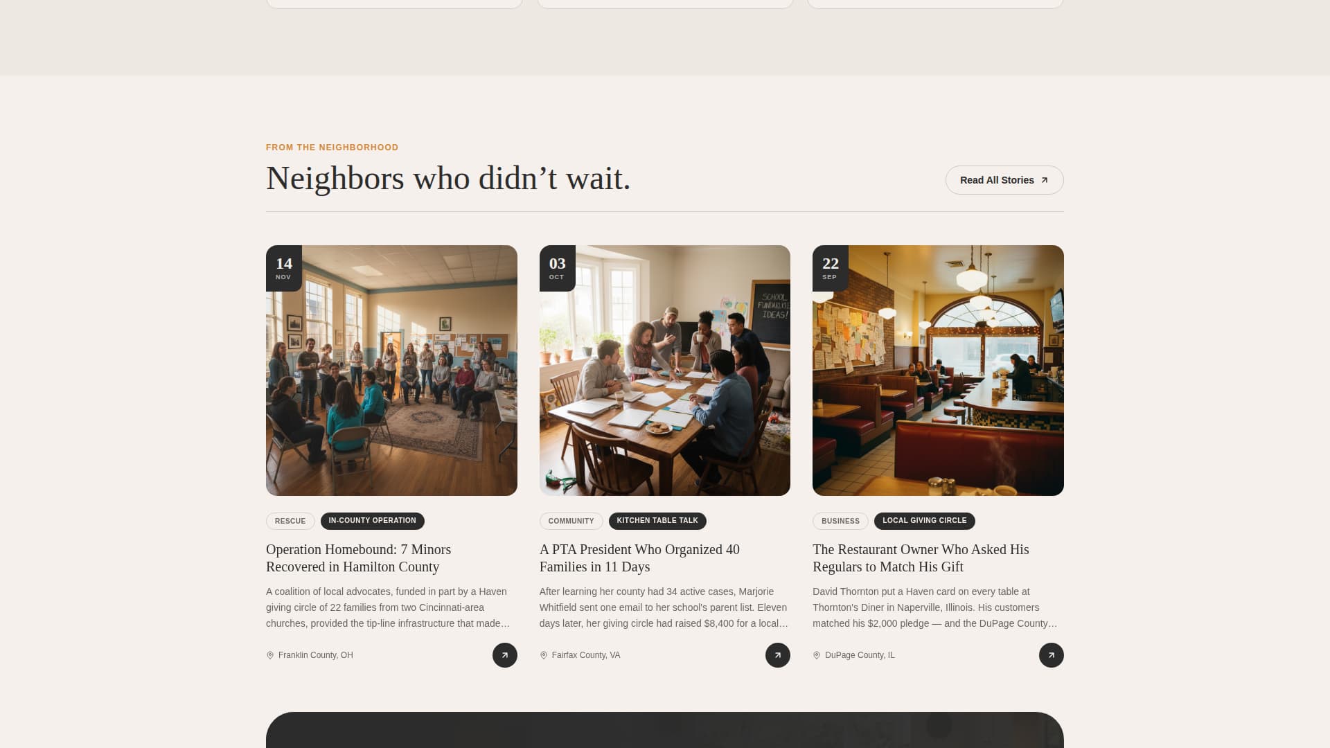 Haven - Trusted Anti-Trafficking Landing Page Template