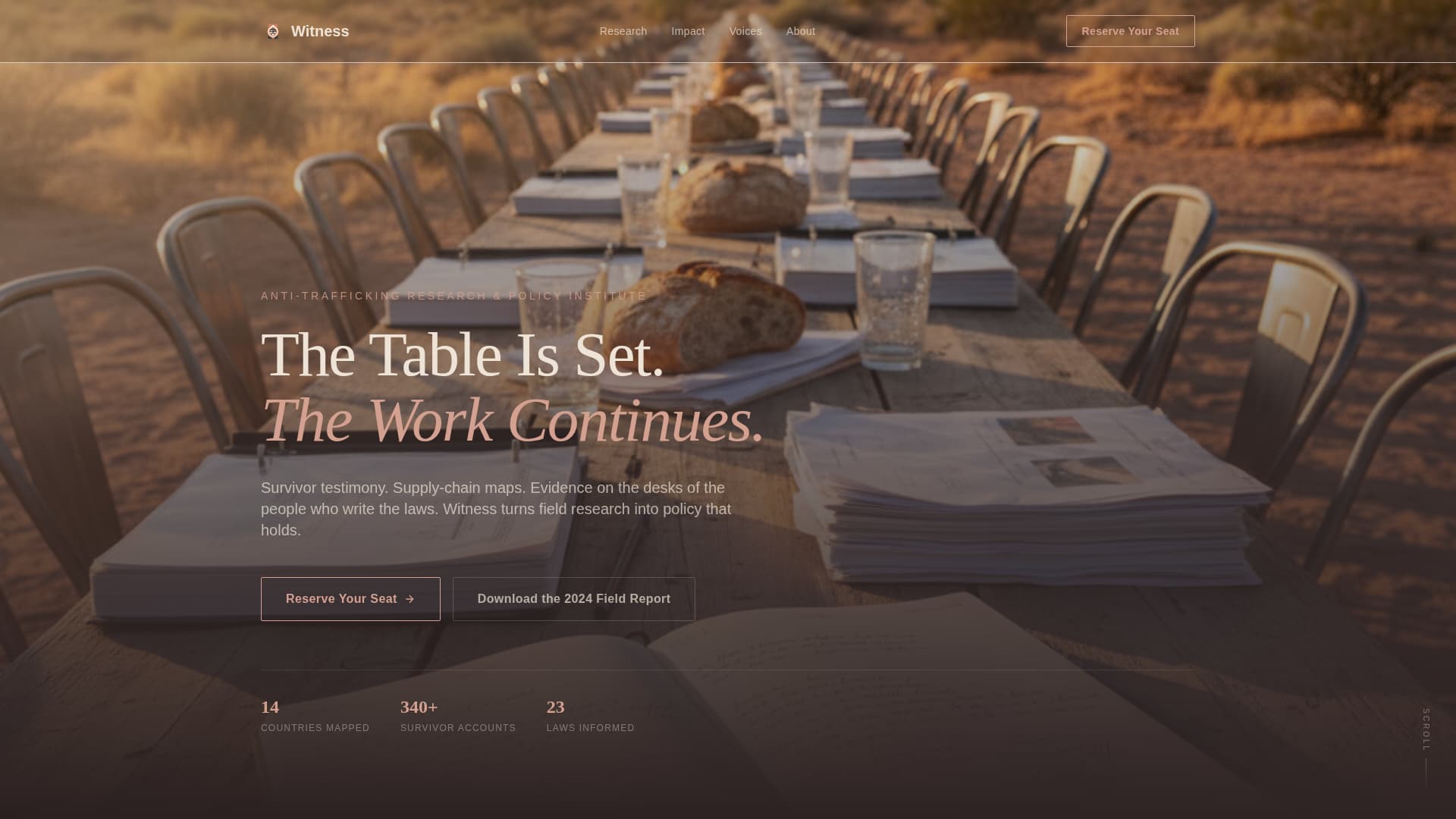 Witness - Compelling Anti-Trafficking Landing Page Template