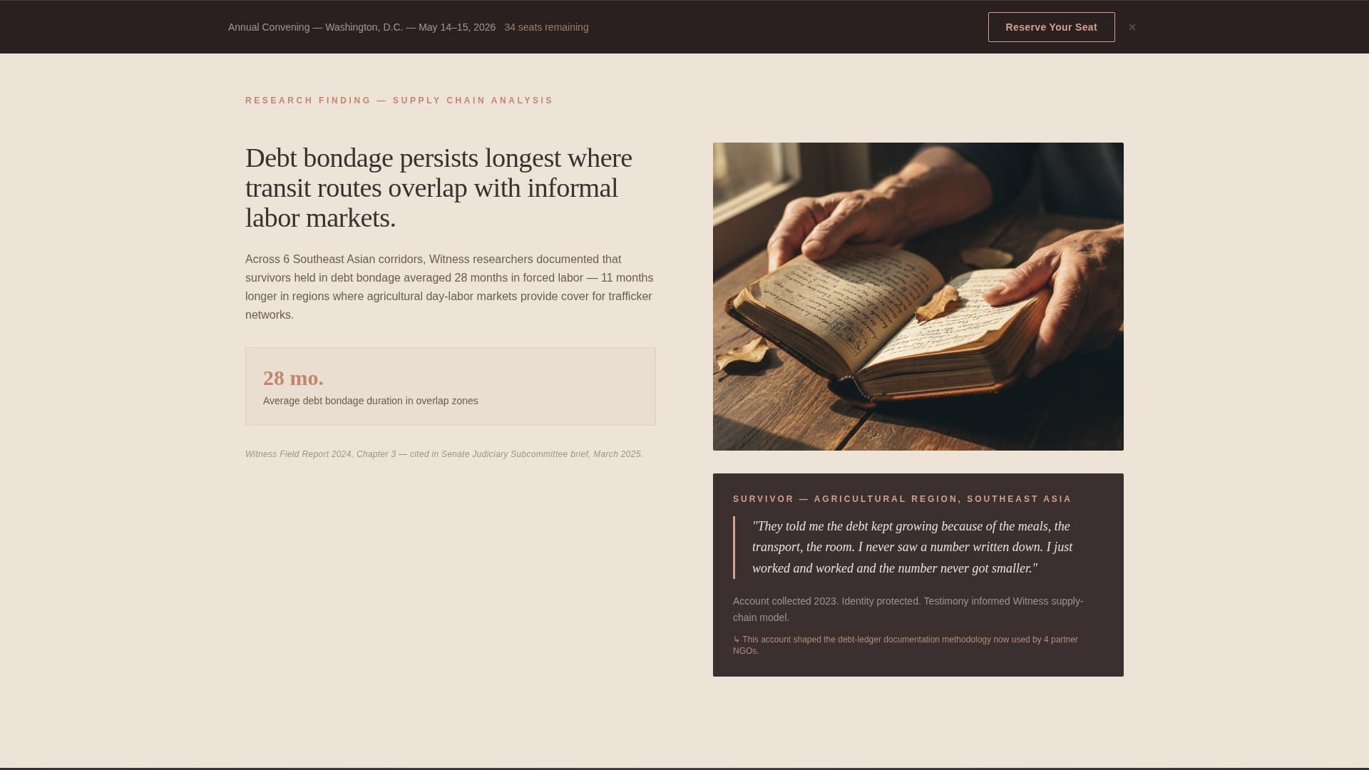 Witness - Compelling Anti-Trafficking Landing Page Template