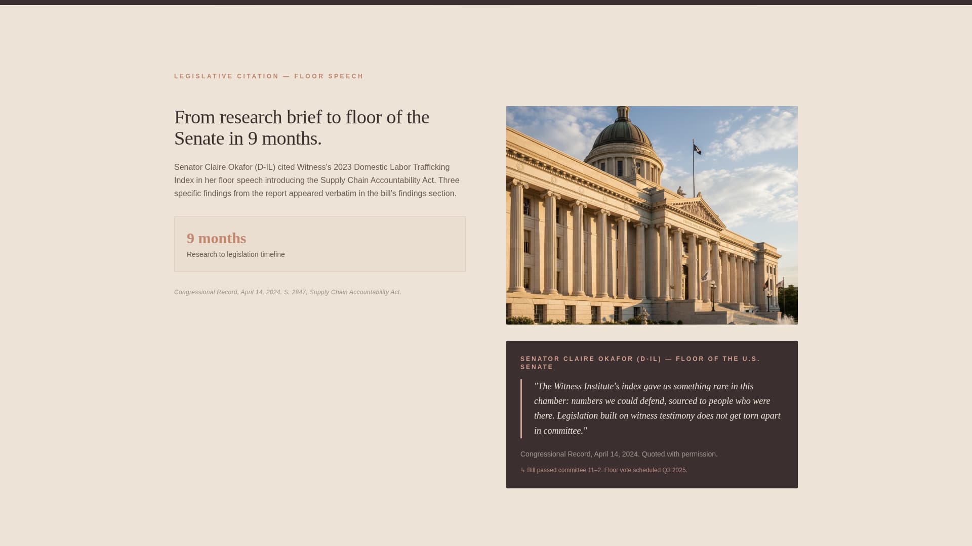 Witness - Compelling Anti-Trafficking Landing Page Template