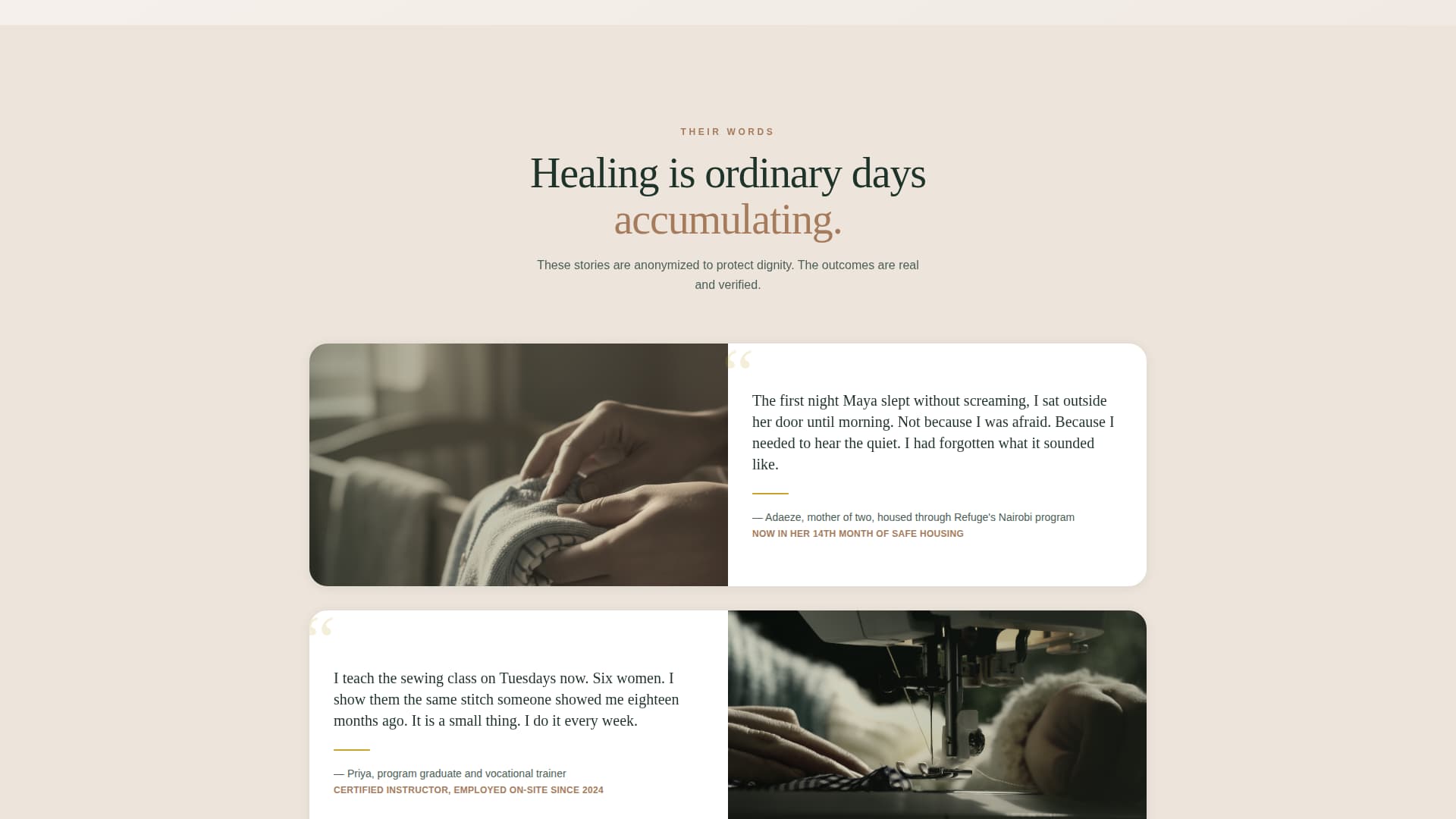 Refuge - Powerful Anti-Trafficking Landing Page Template