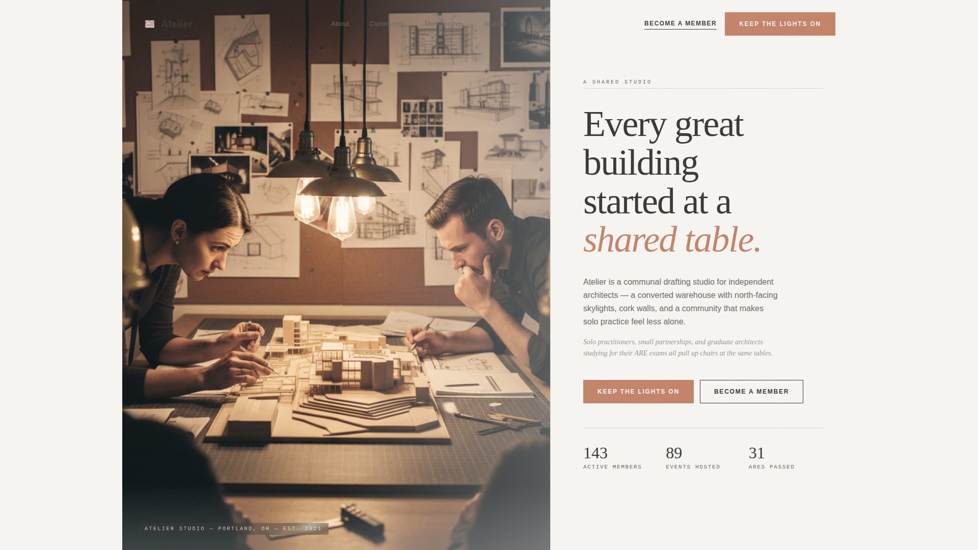 Atelier — Visionary Design-Firm Landing Page Template