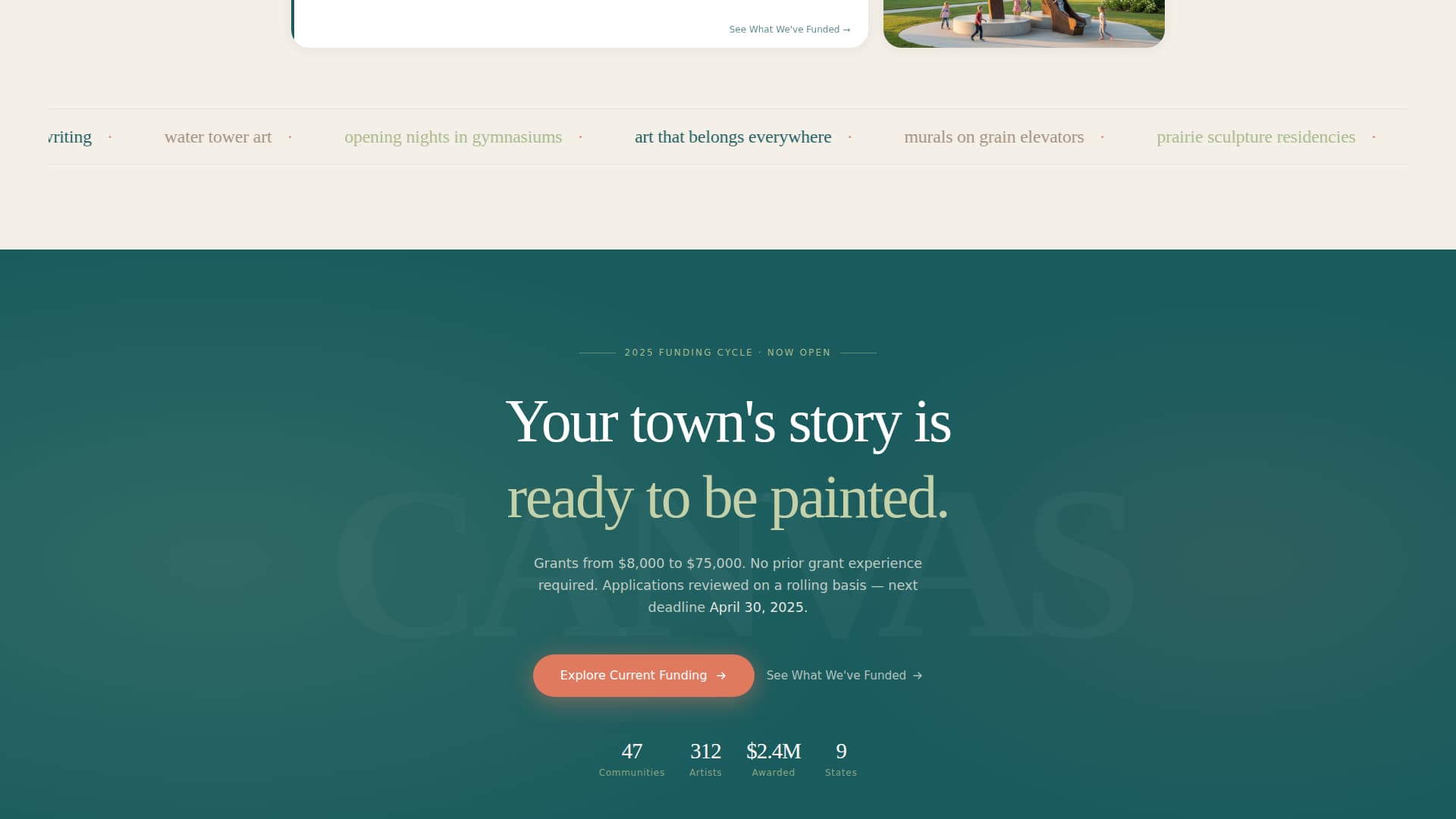 Canvas - Inspiring Art Council Landing Page Template