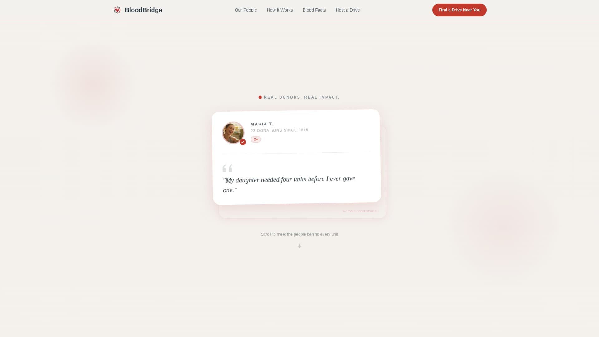 Bloodbridge - Lifesaving Blood Drive Landing Page Template