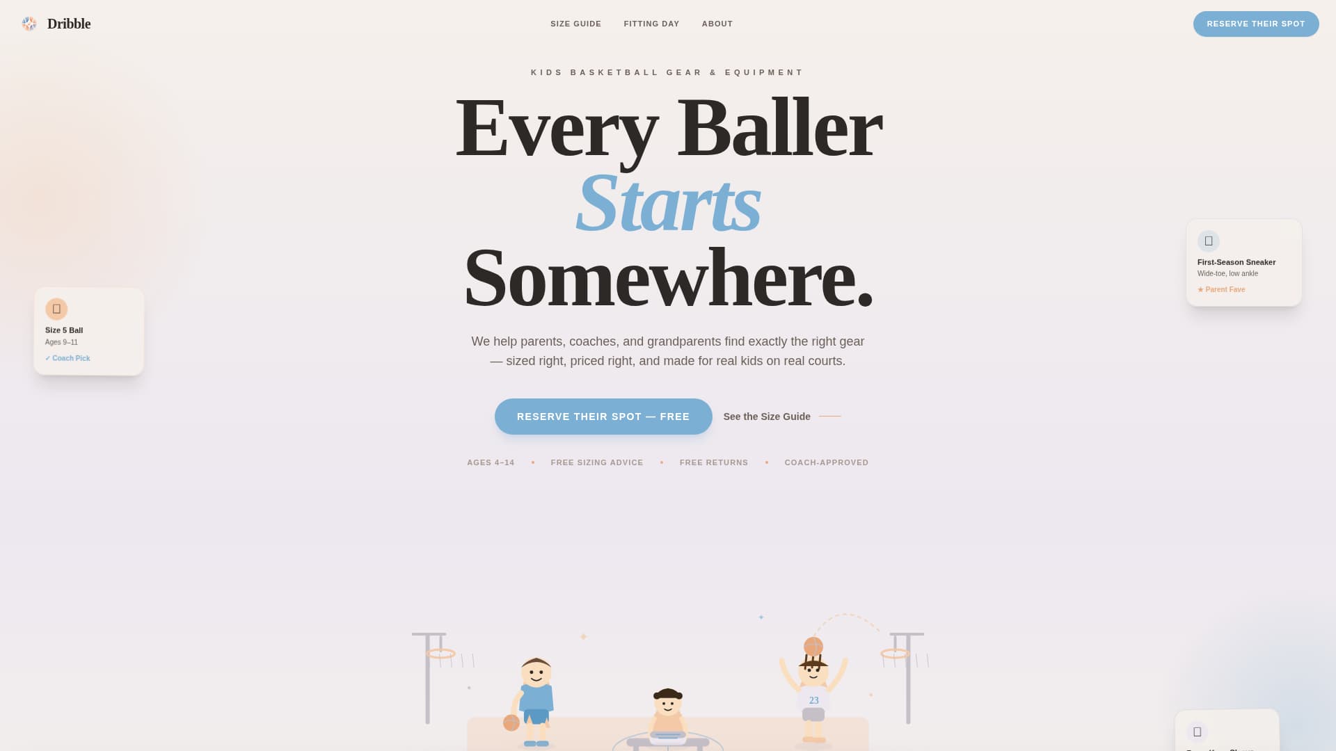 Dribble - Nurturing Kids Basketball Landing Page Template