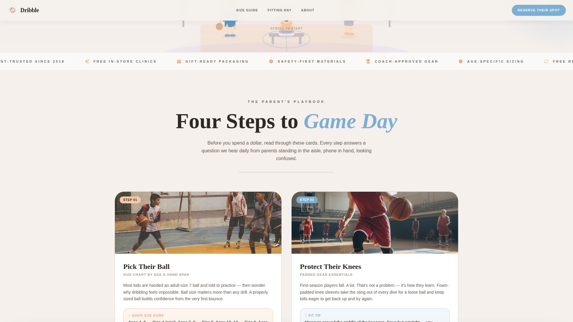 Dribble - Nurturing Kids Basketball Landing Page Template