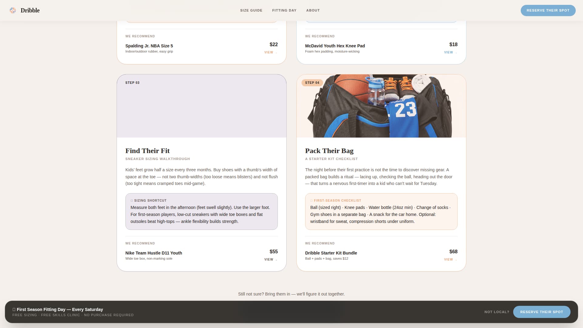 Dribble - Nurturing Kids Basketball Landing Page Template
