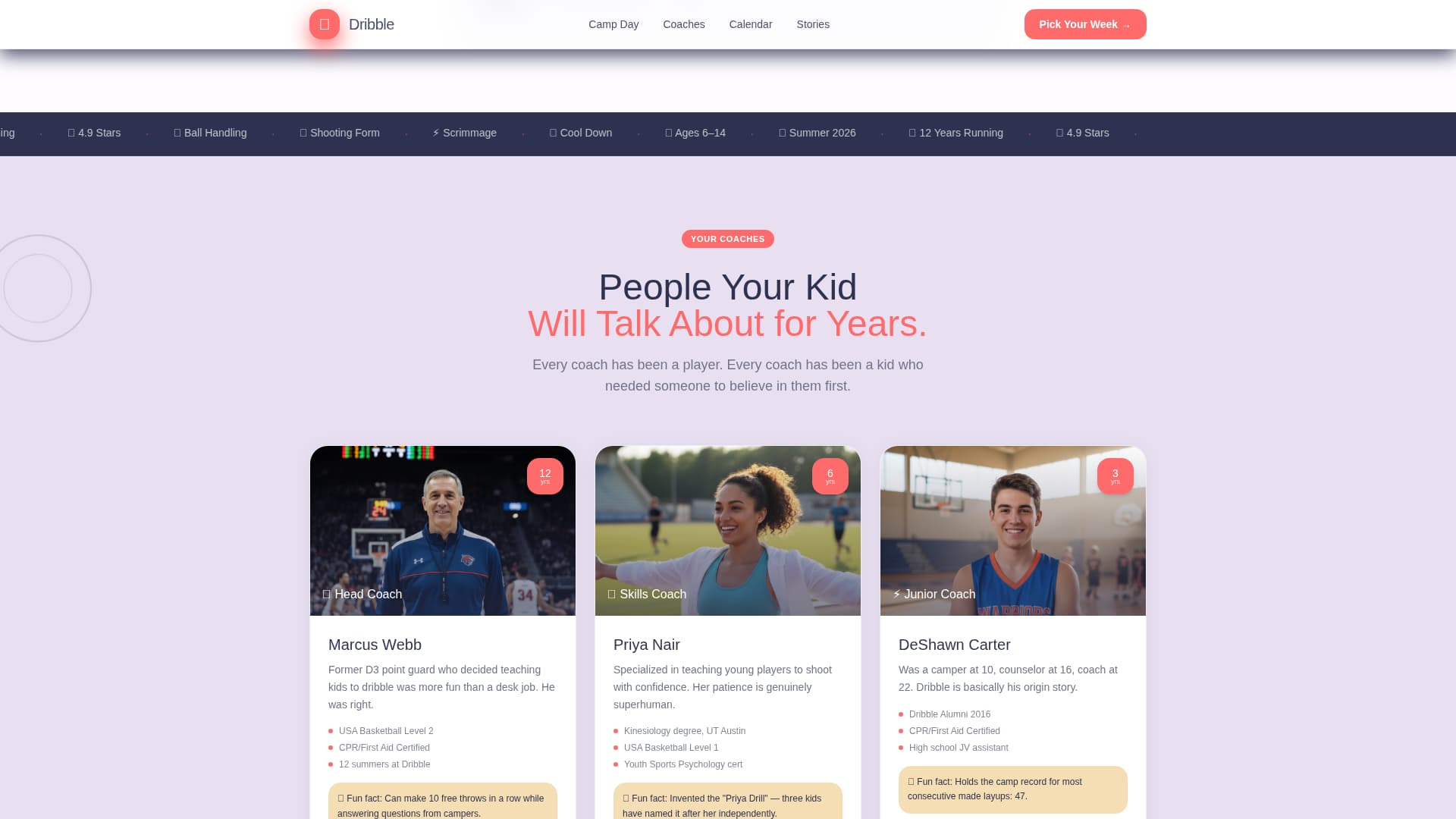 Kids Basketball Professional Website Template