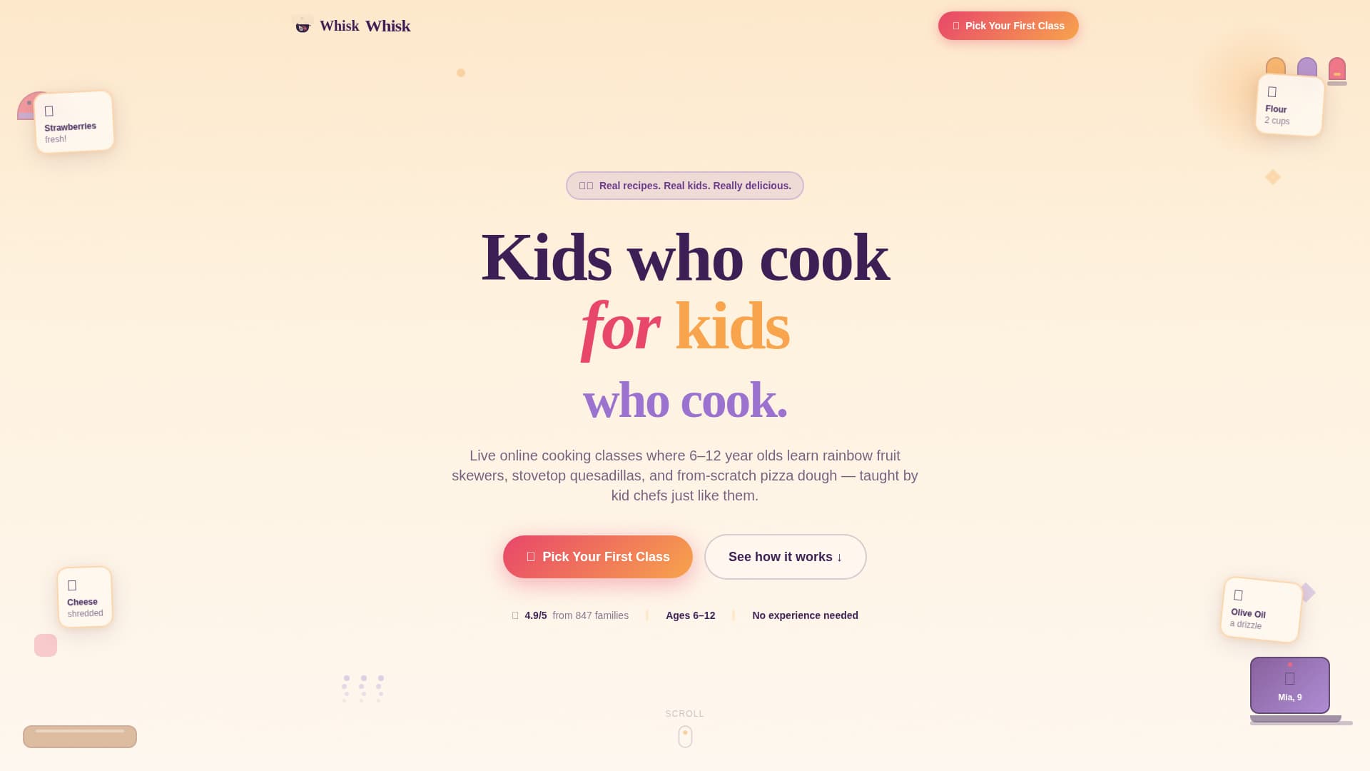 Kids Cooking for Kids Professional Website Template