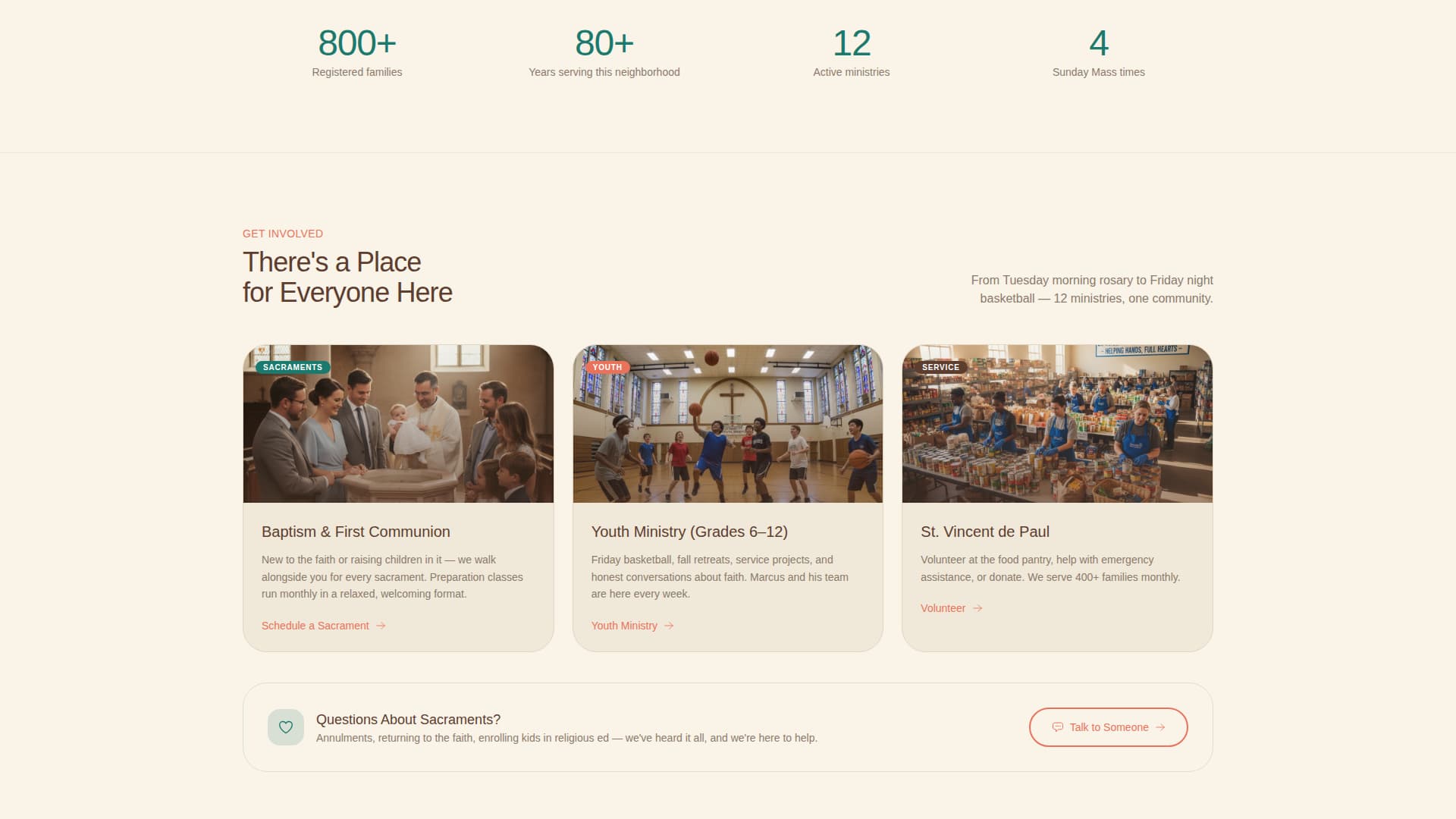 Parish - Welcoming Catholic Landing Page Template