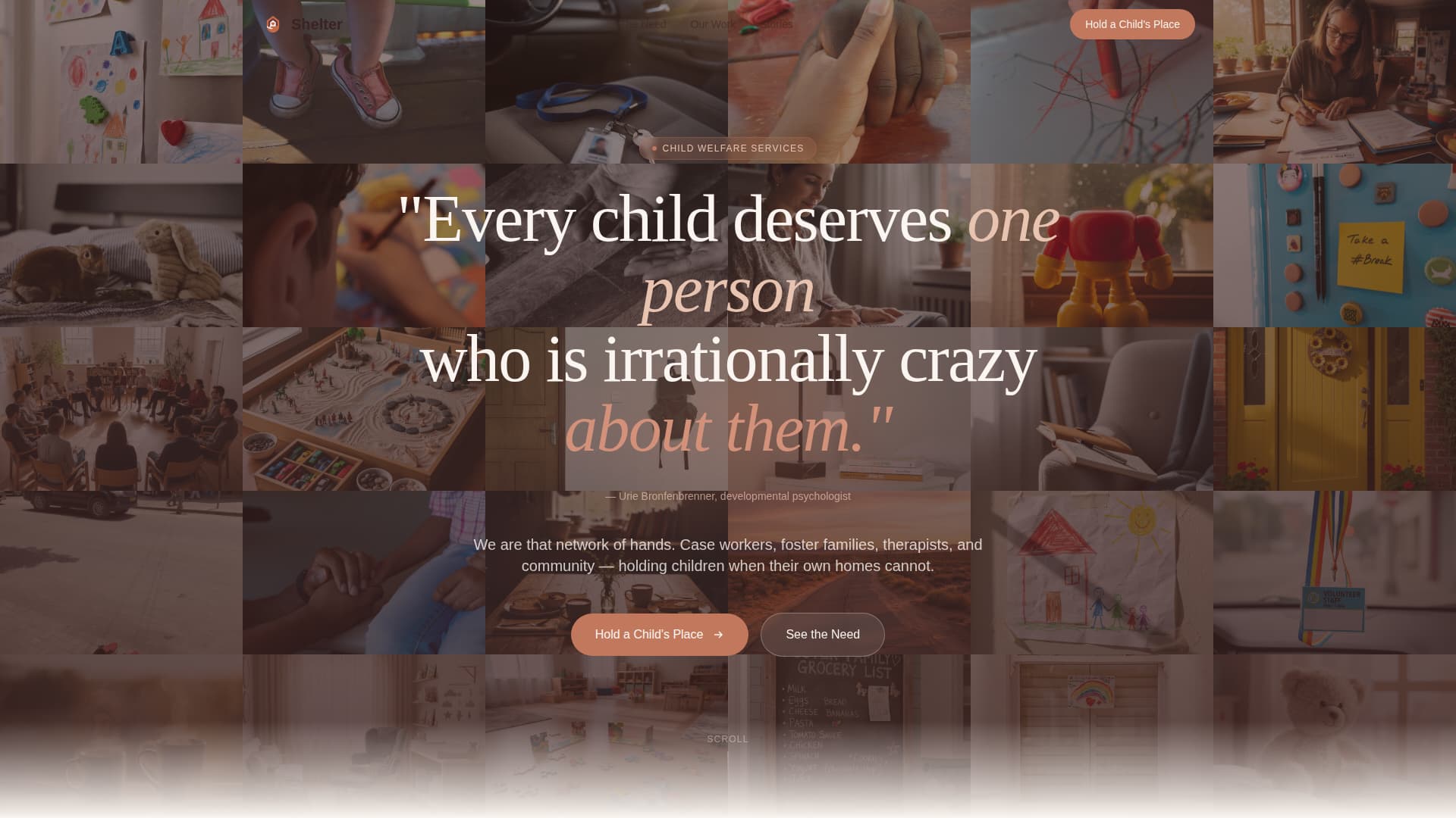 Shelter - Compassionate Child Welfare Landing Page Template