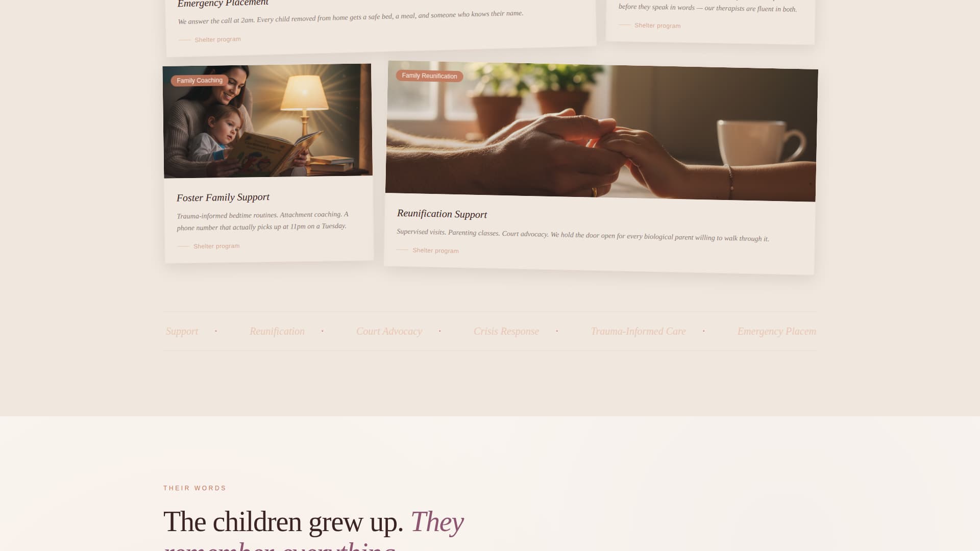 Shelter - Compassionate Child Welfare Landing Page Template