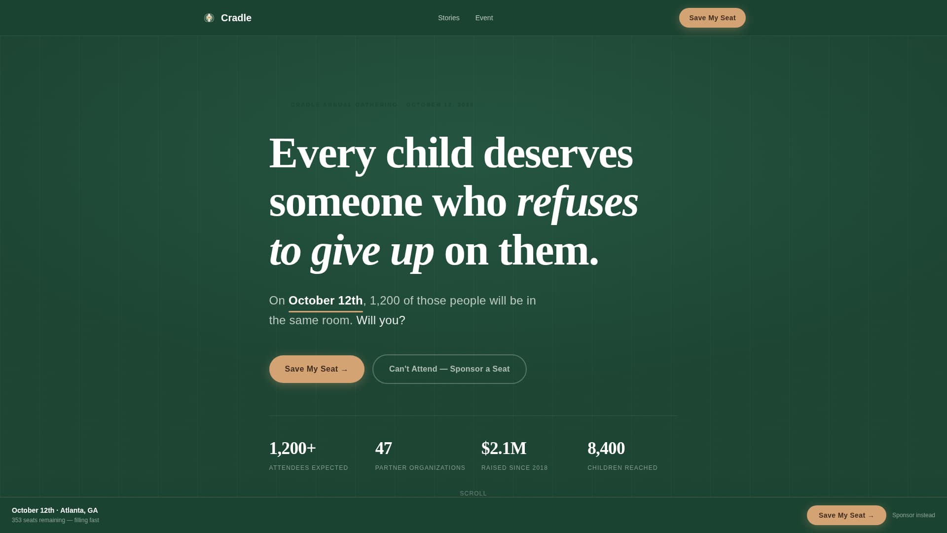 Cradle - Heartfelt Childwelfare Landing Page Template