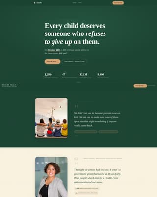 Cradle - Heartfelt Childwelfare Landing Page Template