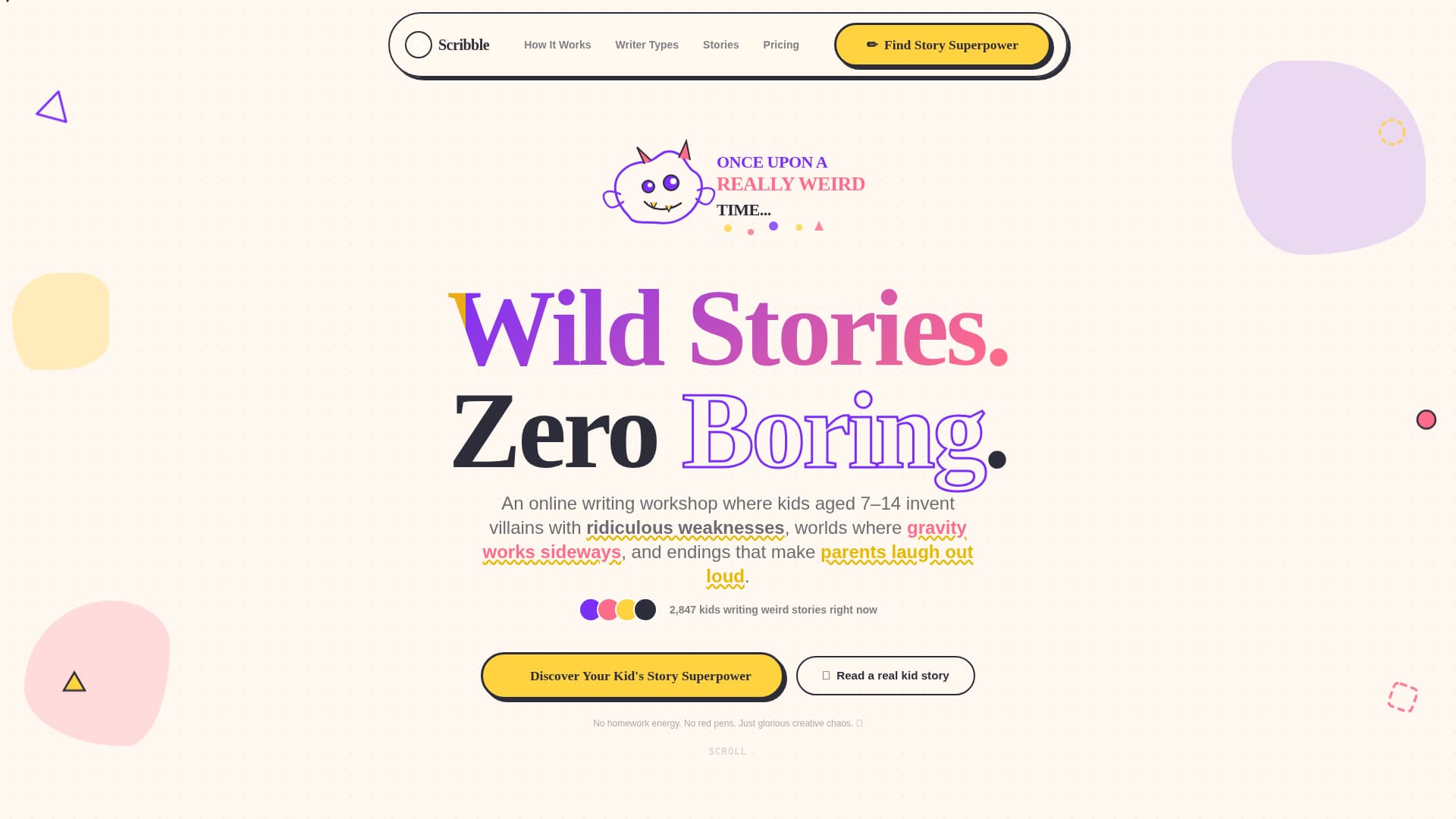 Kids Creative Writing Professional Website Template