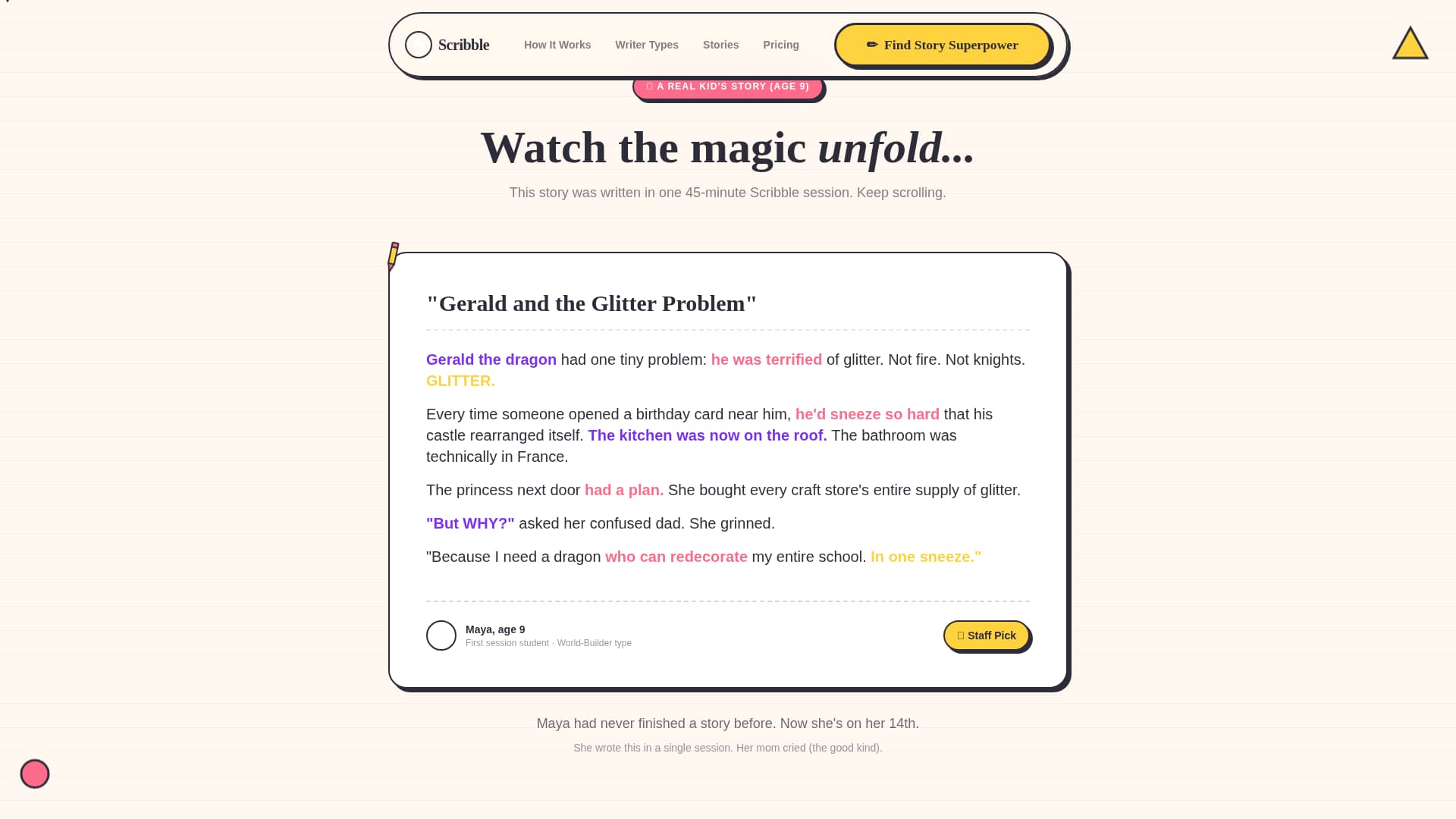 Kids Creative Writing Professional Website Template