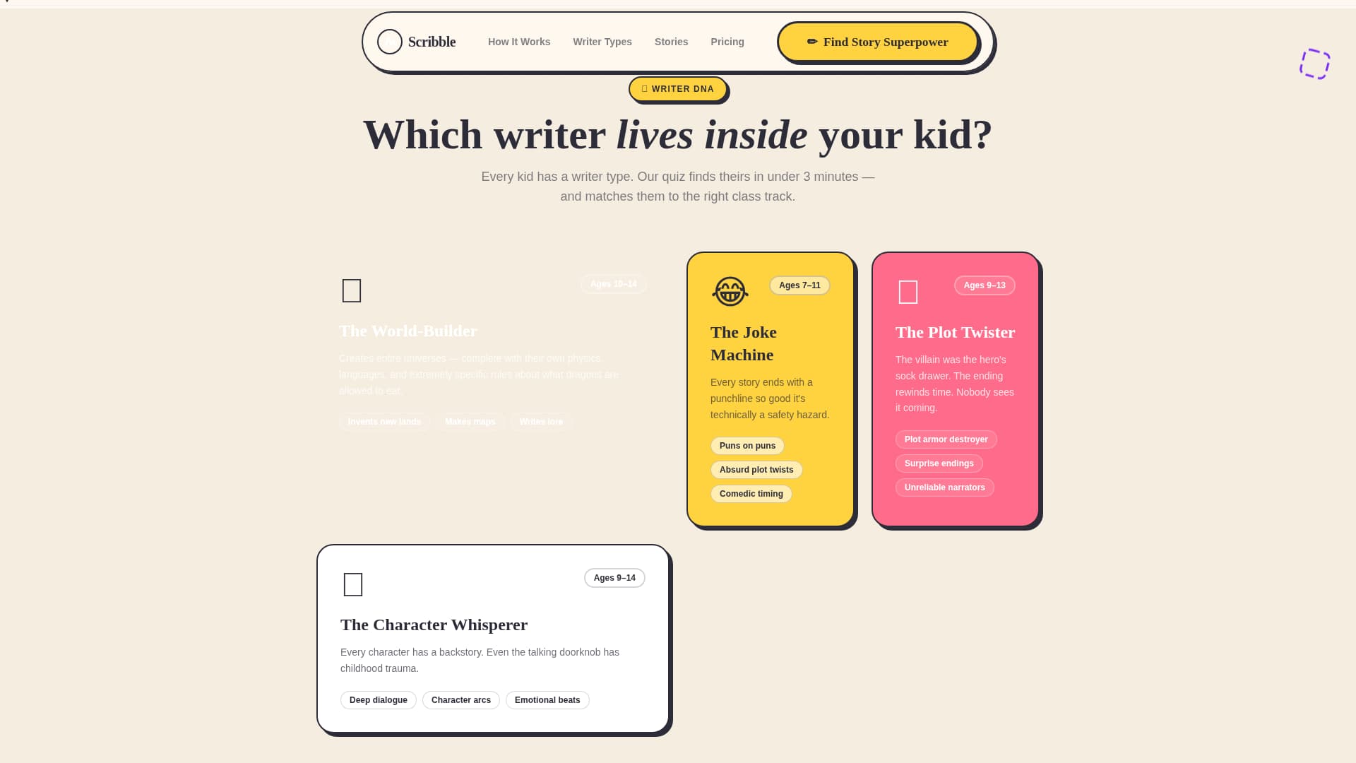 Kids Creative Writing Professional Website Template