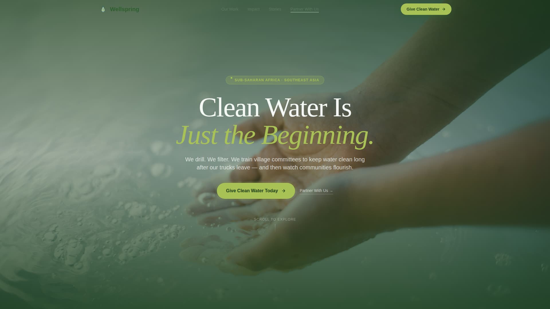 Specialist Clean Water Nonprofit Professional Website Template
