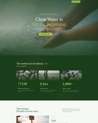 Specialist Clean Water Nonprofit Professional Website Template