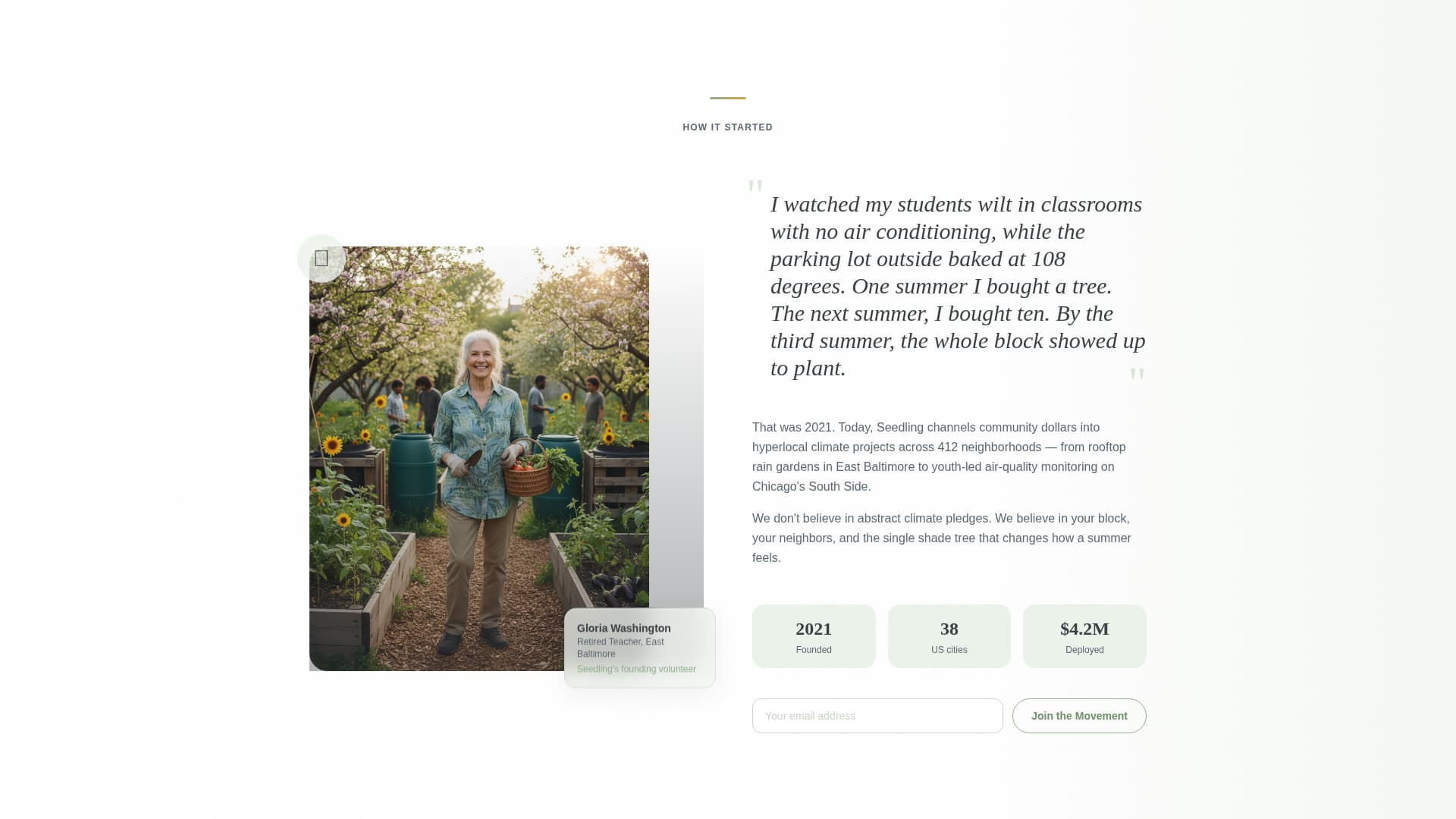 Seedling - Inspiring Climateaction Landing Page Template
