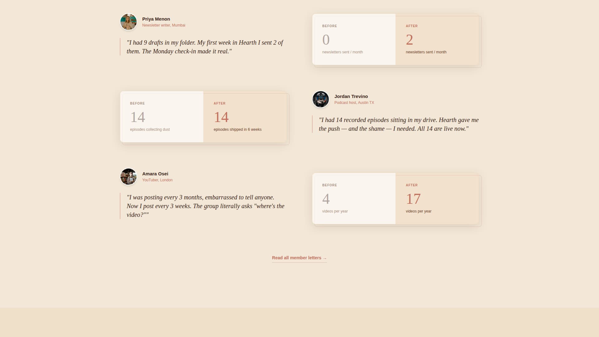 Hearth - Warm Creators Landing Page Template